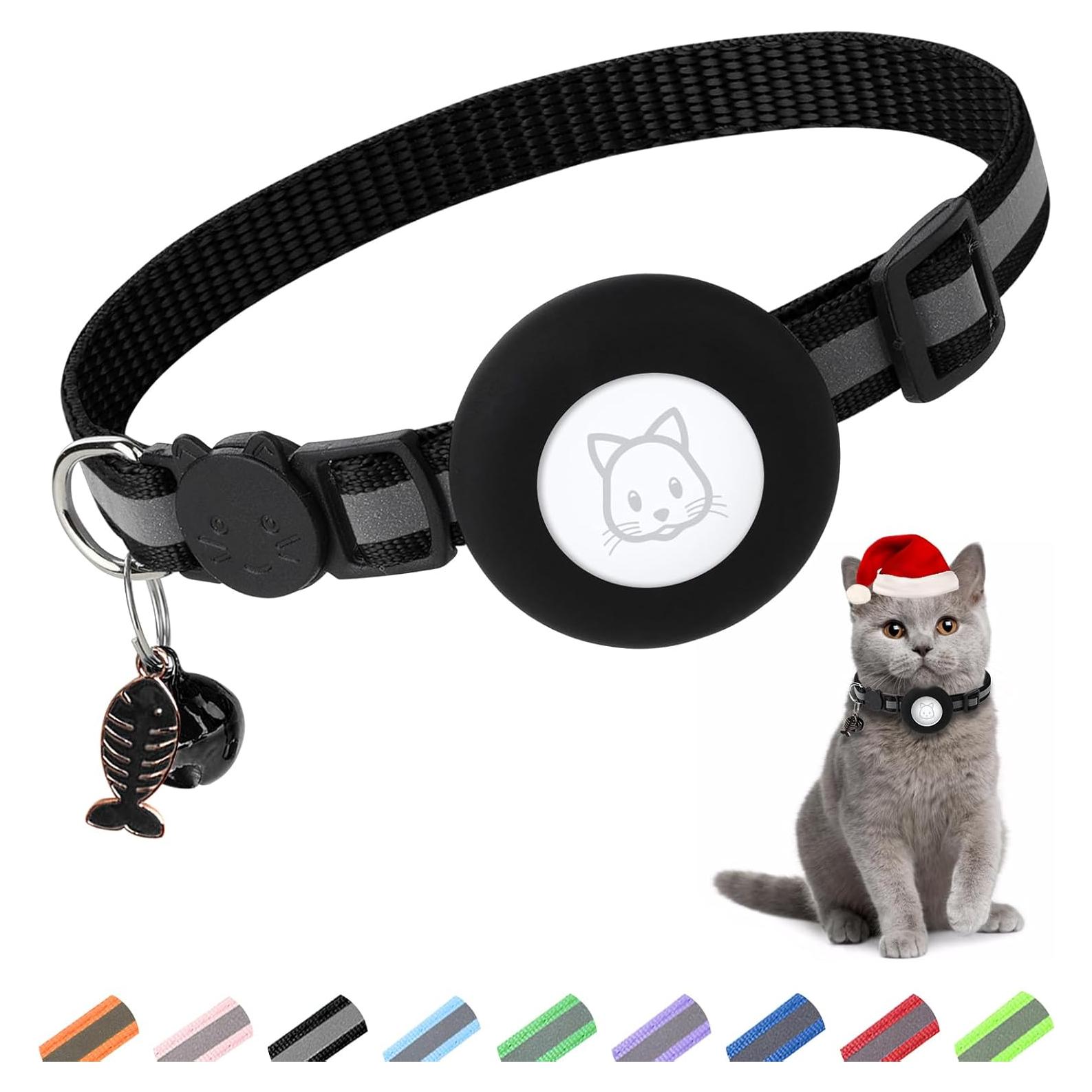 Collar para Gato SimpleThings con Soporte para Airtag Negro
