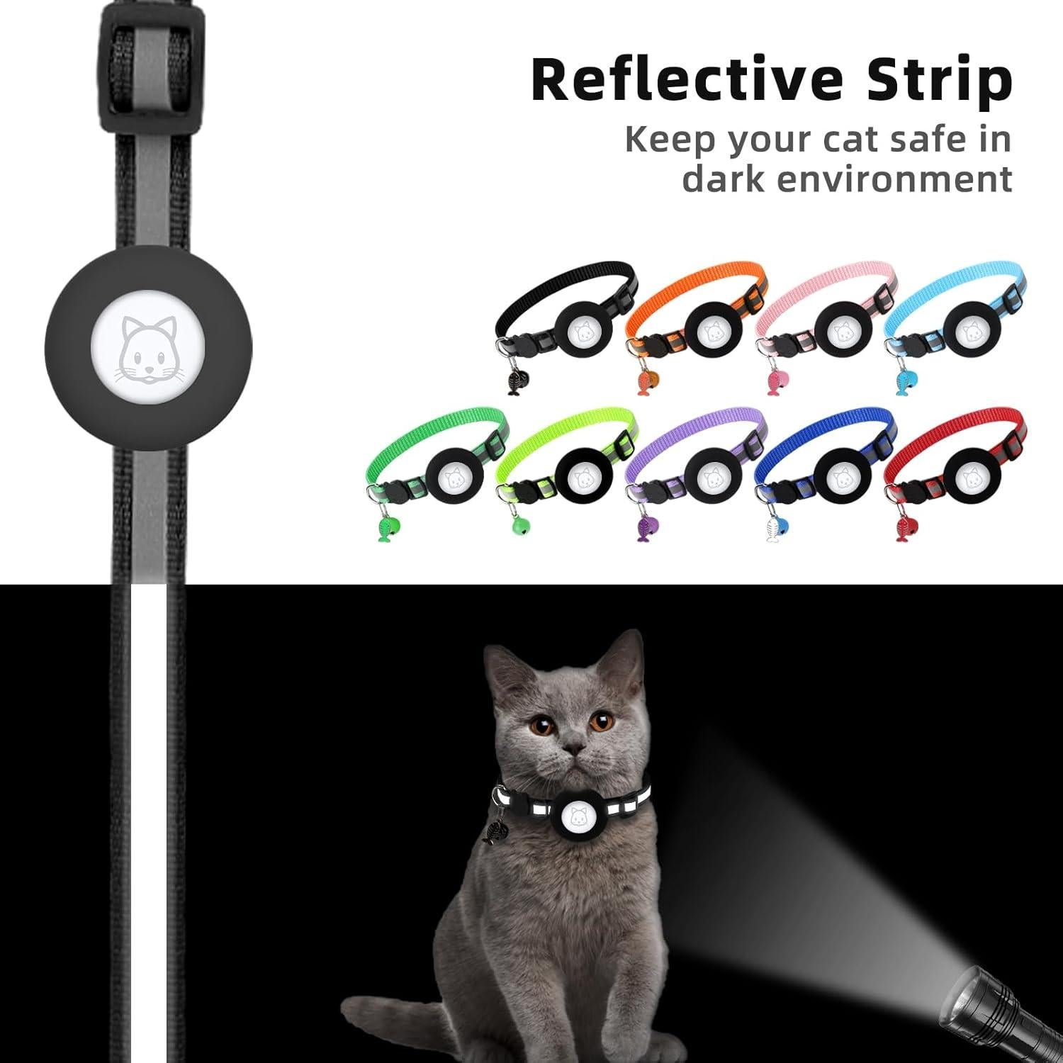 Collar para Gato SimpleThings con Soporte para Airtag Negro