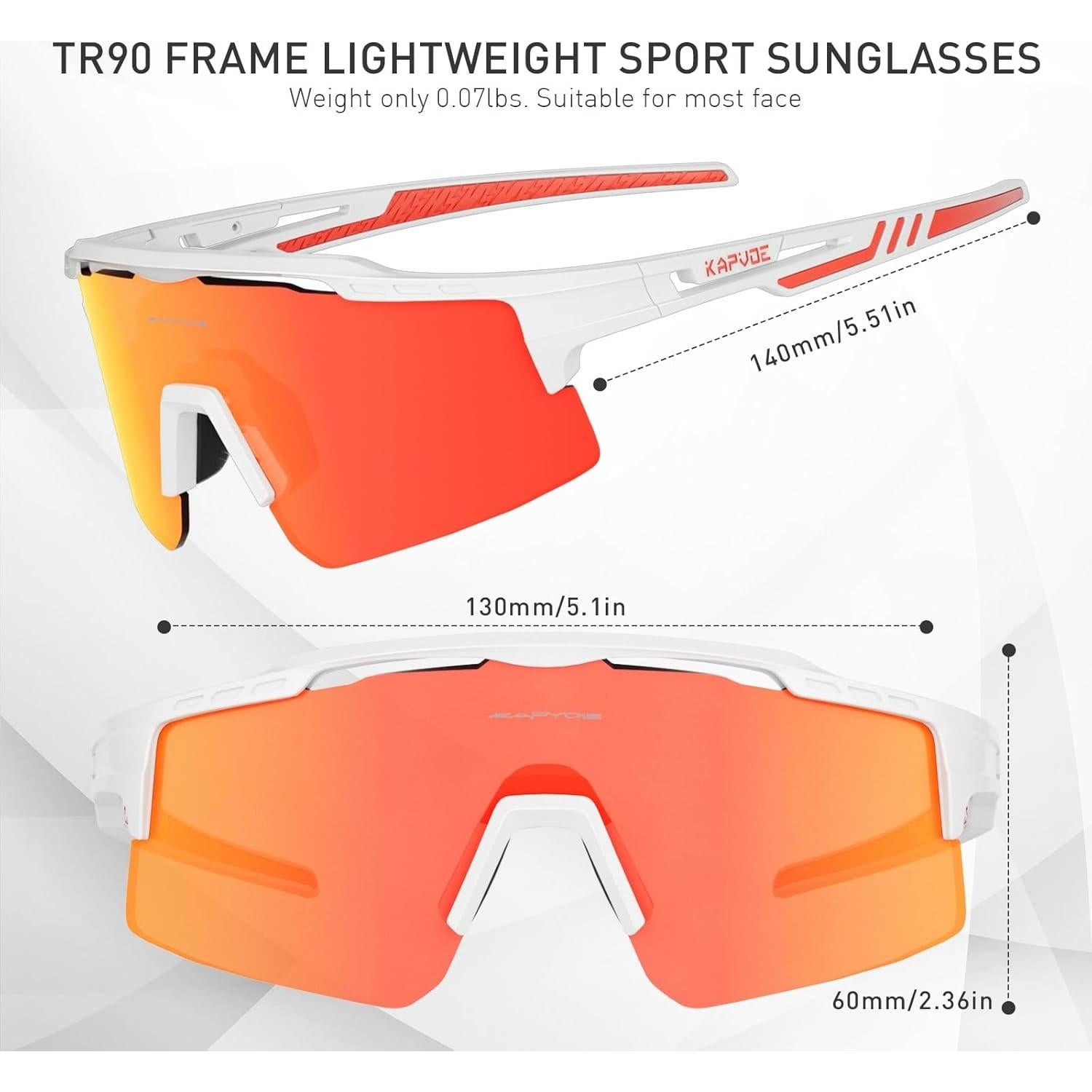 Gafas de Ciclismo KAPVOE UV400 con 3 Lentes Reemplazables