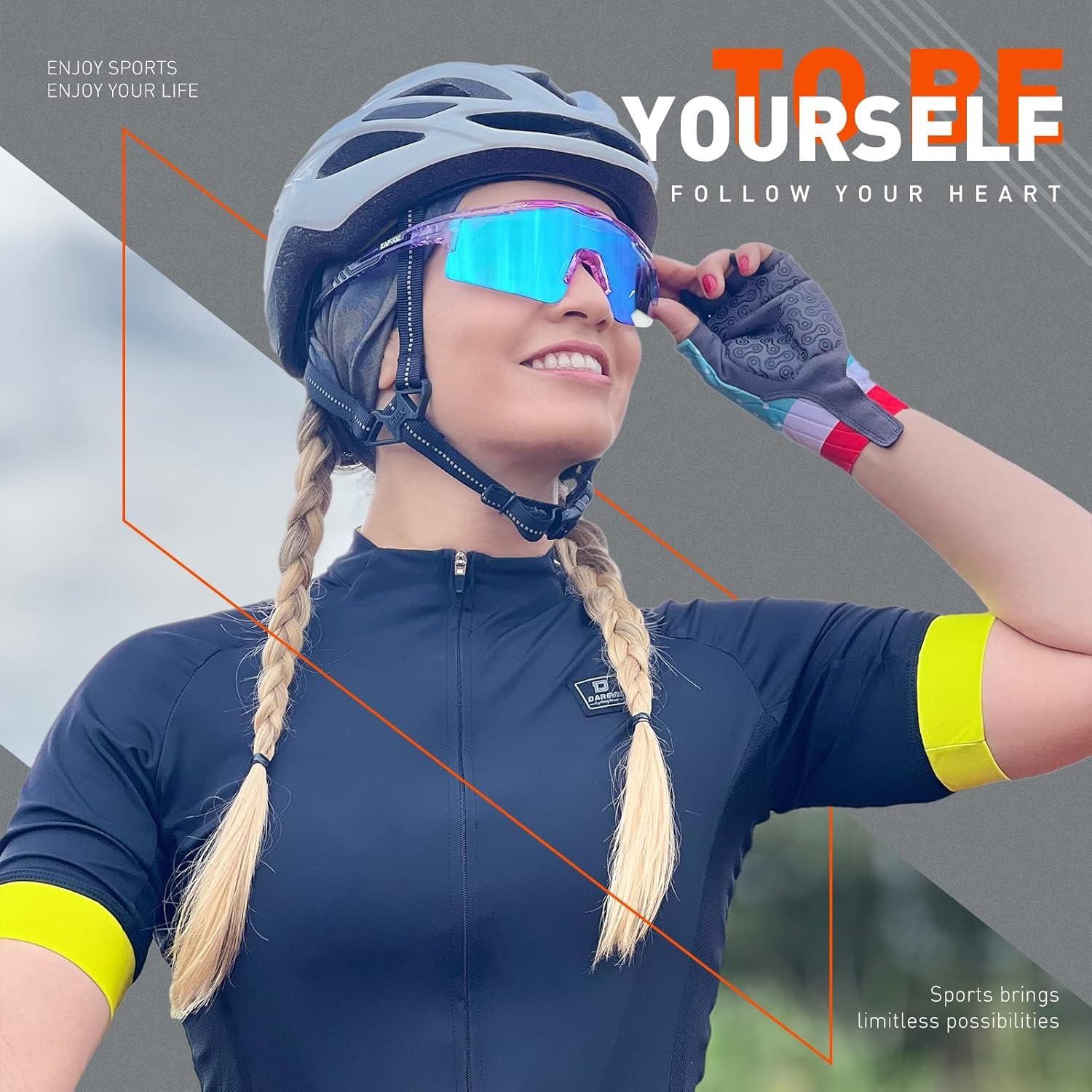 Gafas de Ciclismo KAPVOE UV400 con 3 Lentes Reemplazables