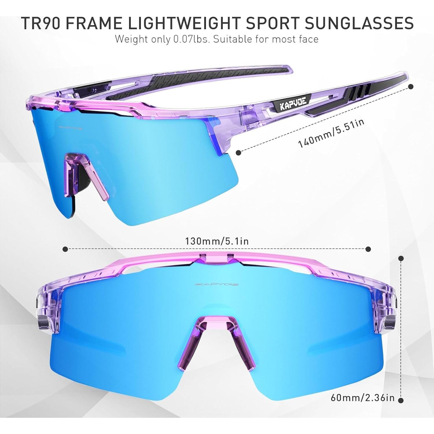 Gafas de Ciclismo KAPVOE UV400 con 3 Lentes Reemplazables