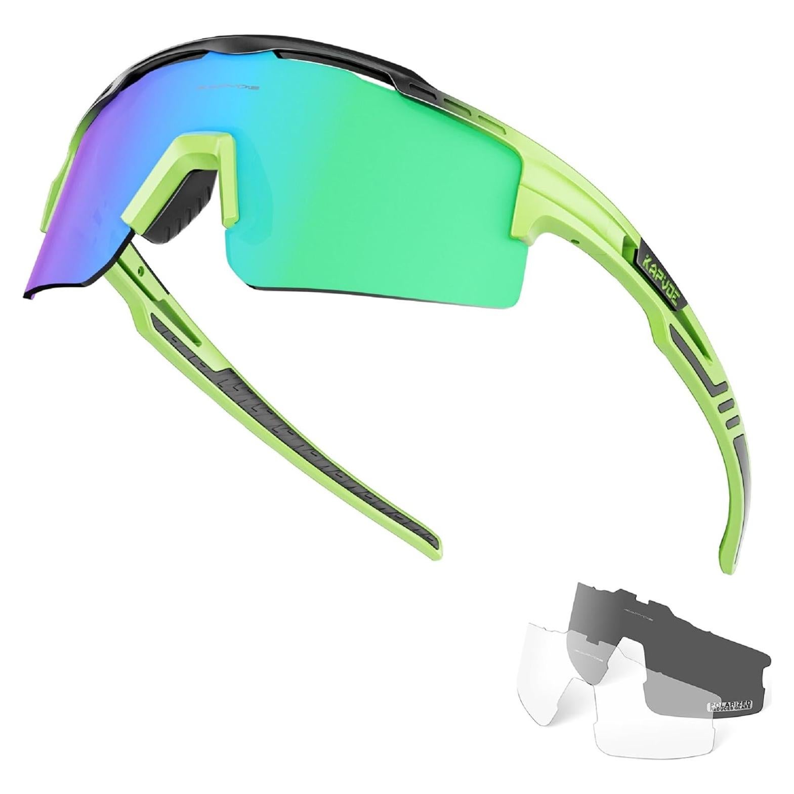 Gafas de Ciclismo KAPVOE UV400 con 3 Lentes Reemplazables