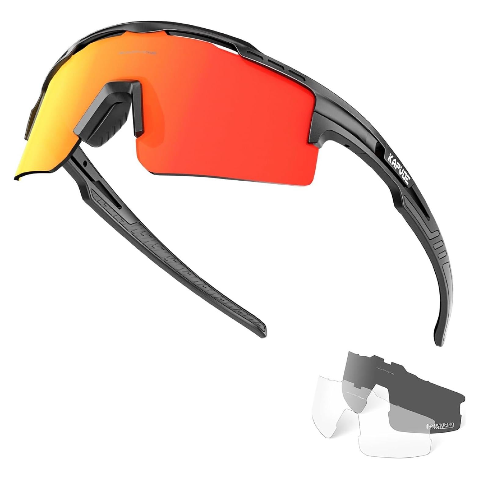 Gafas de Ciclismo KAPVOE UV400 con 3 Lentes Reemplazables