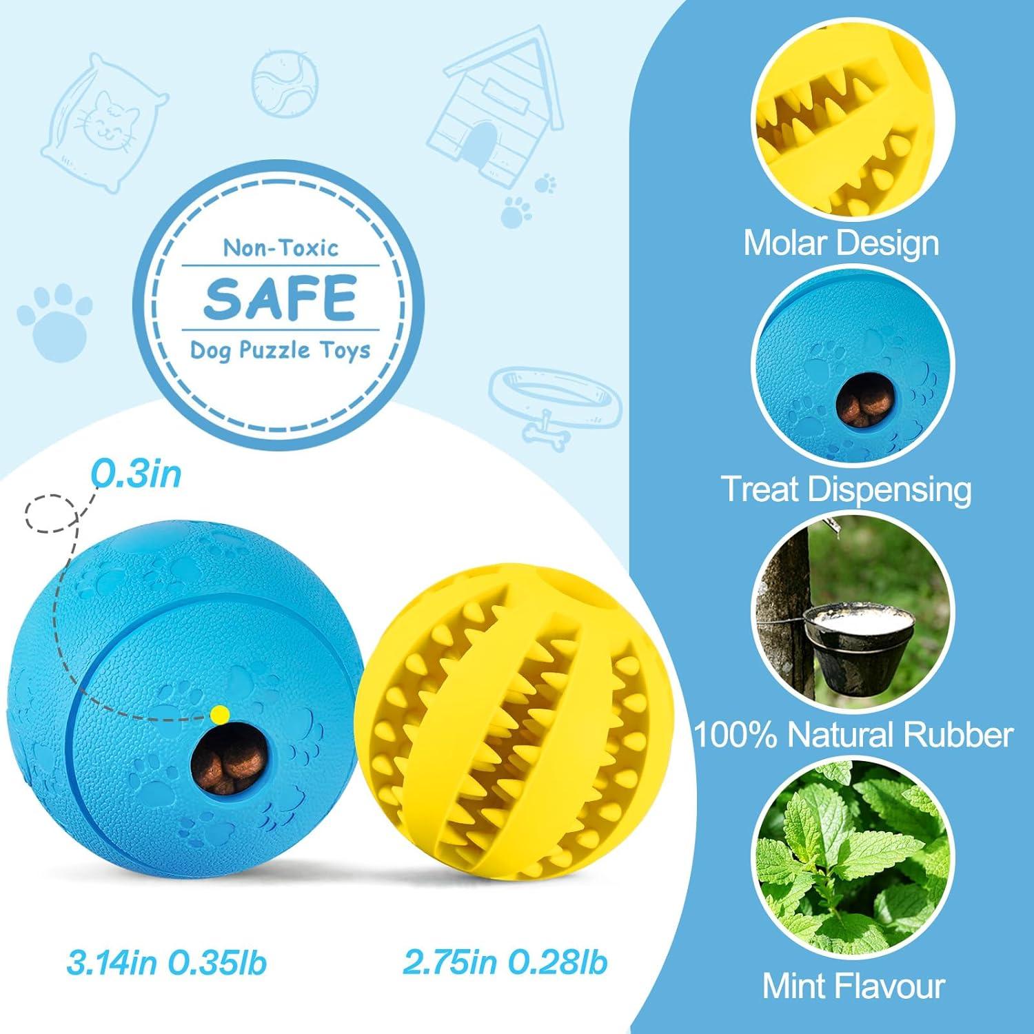 Juguetes de Puzzle para Perros HIPPIH 2 Pack - Amarillo y Azul