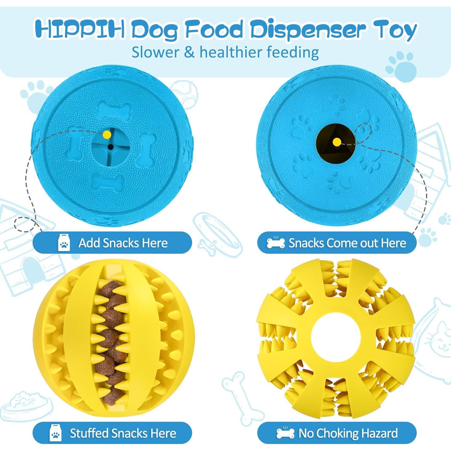 Juguetes de Puzzle para Perros HIPPIH 2 Pack - Amarillo y Azul