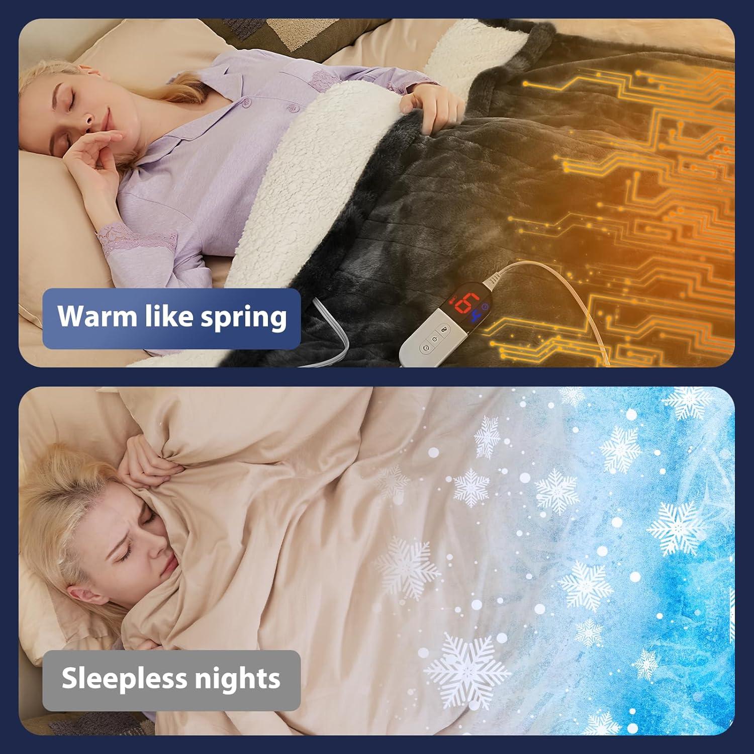 Manta Térmica Eléctrica MAXEVE 50x62cm 6 Niveles Calor Gris