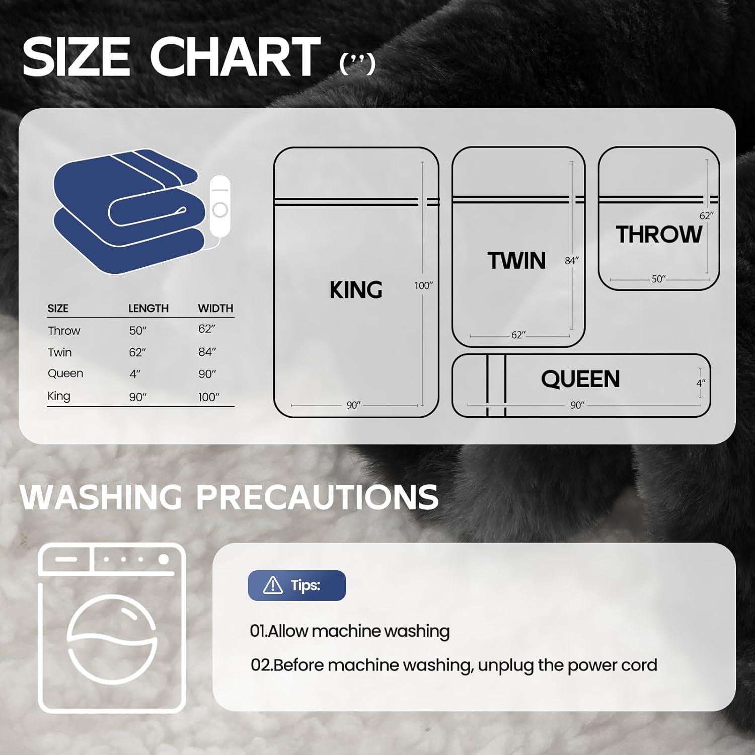Manta Térmica Eléctrica MAXEVE 50x62cm 6 Niveles Calor Gris