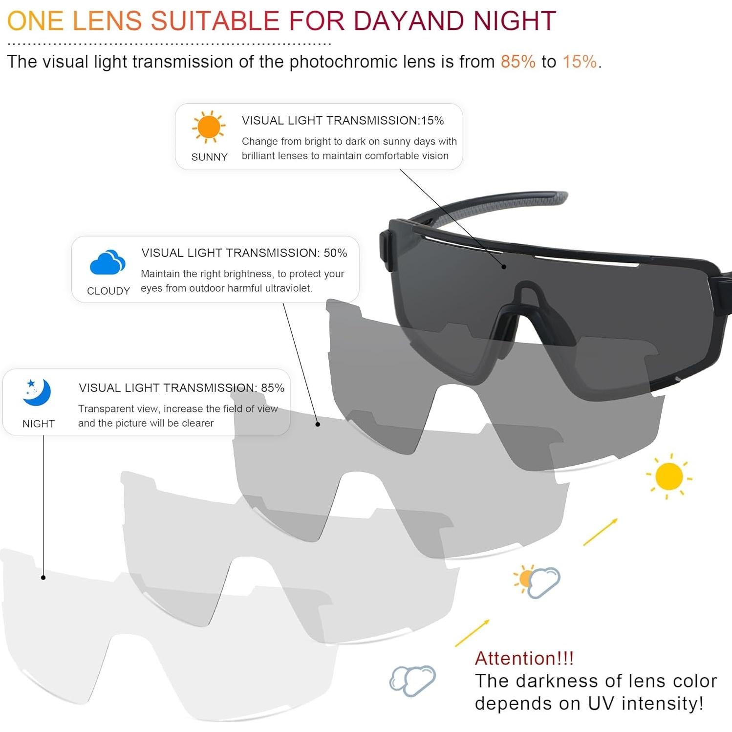 Gafas de Ciclismo EKOZACK Ec01 Fotoquímicas UV400 Grandes