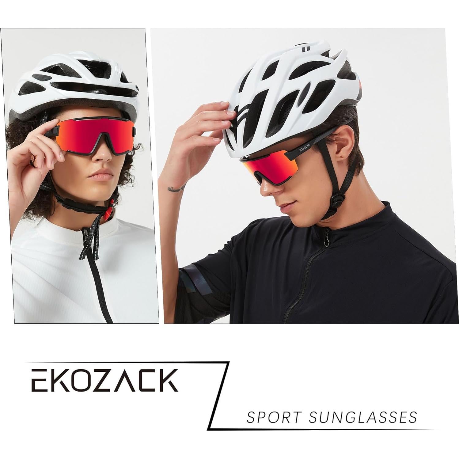 Gafas de Ciclismo EKOZACK Ec01 Rojo Espejado UV400