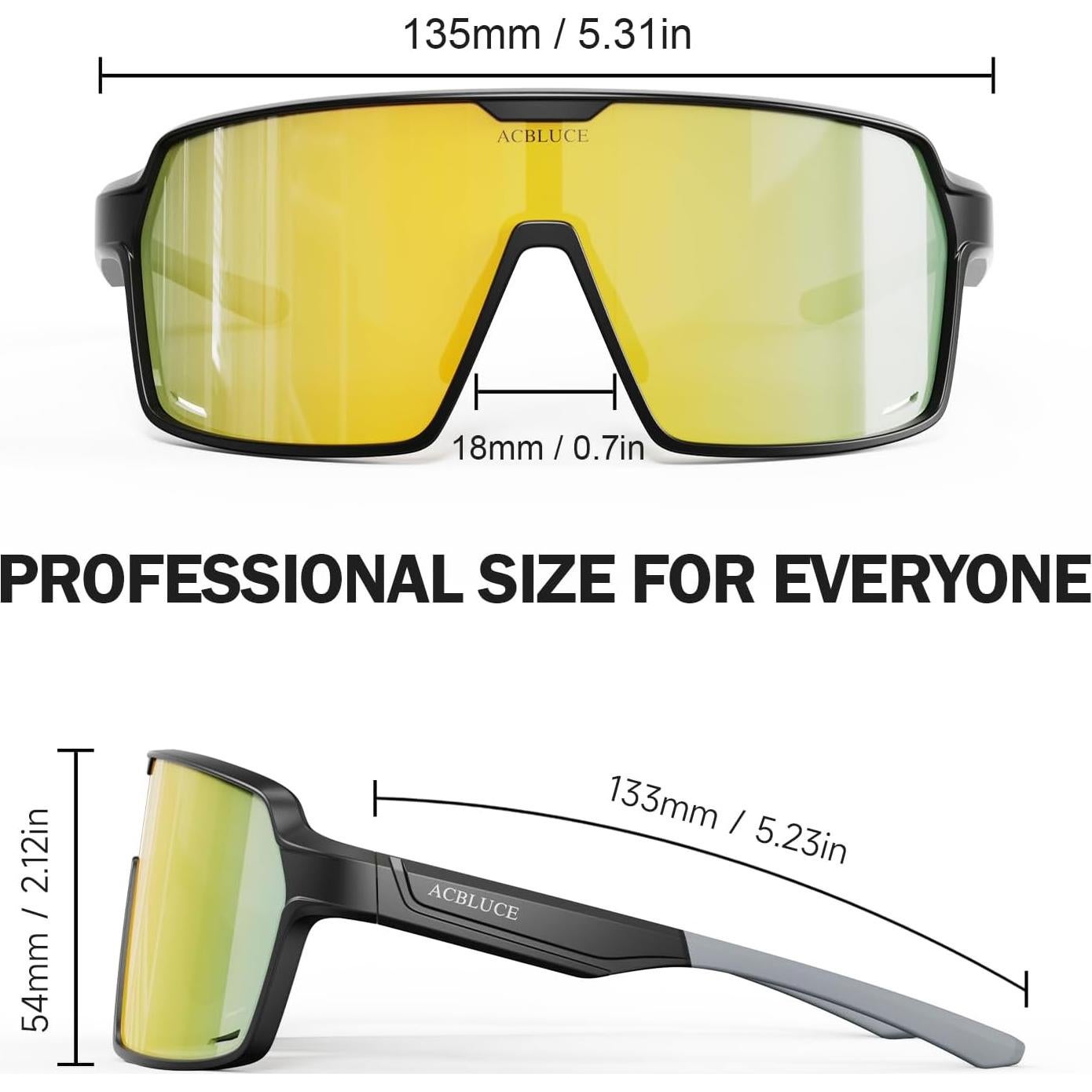 Gafas de Ciclismo ACBLUCE Kc04-09 UV400 Negro Mate