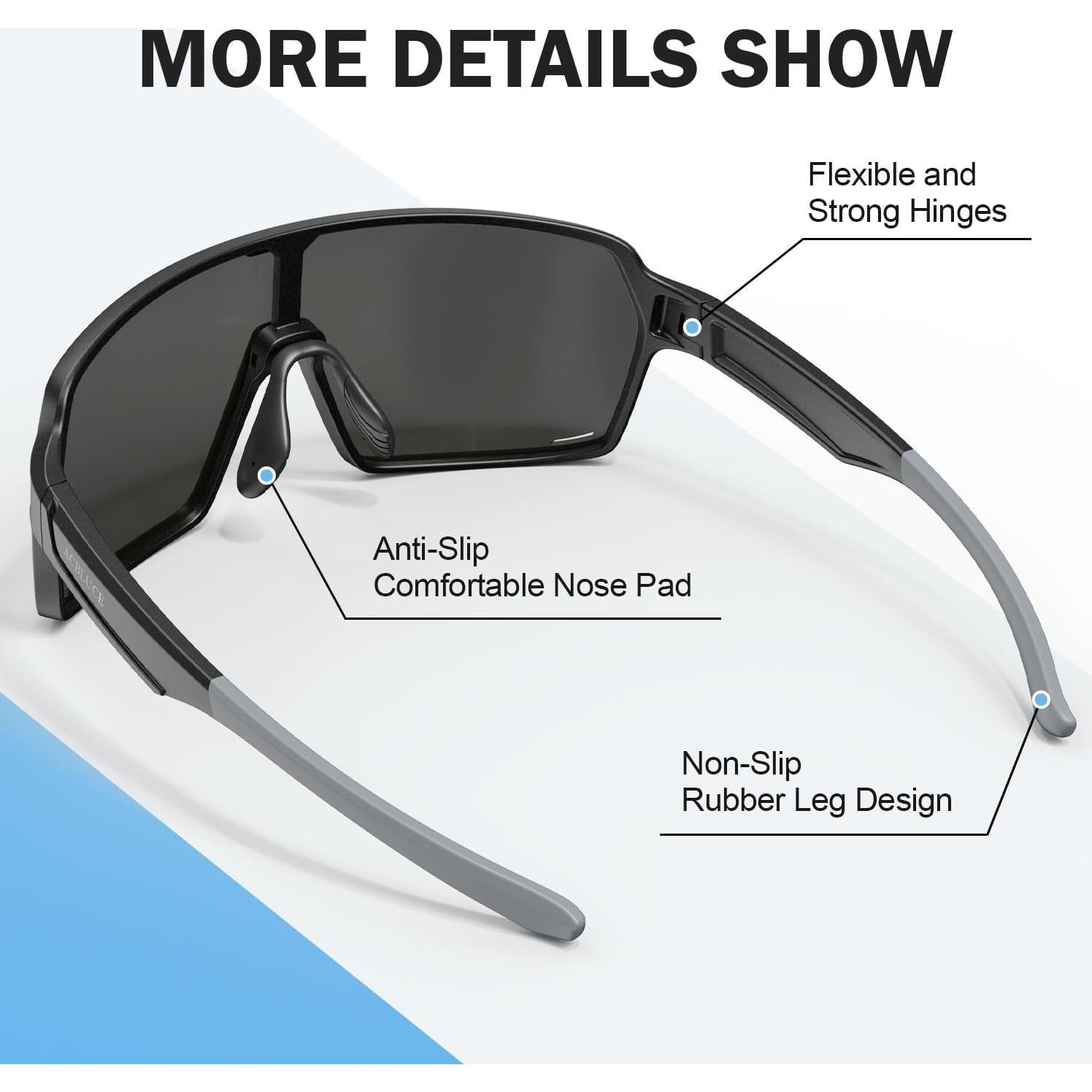 Gafas de Ciclismo ACBLUCE Kc04-09 UV400 Negro Mate