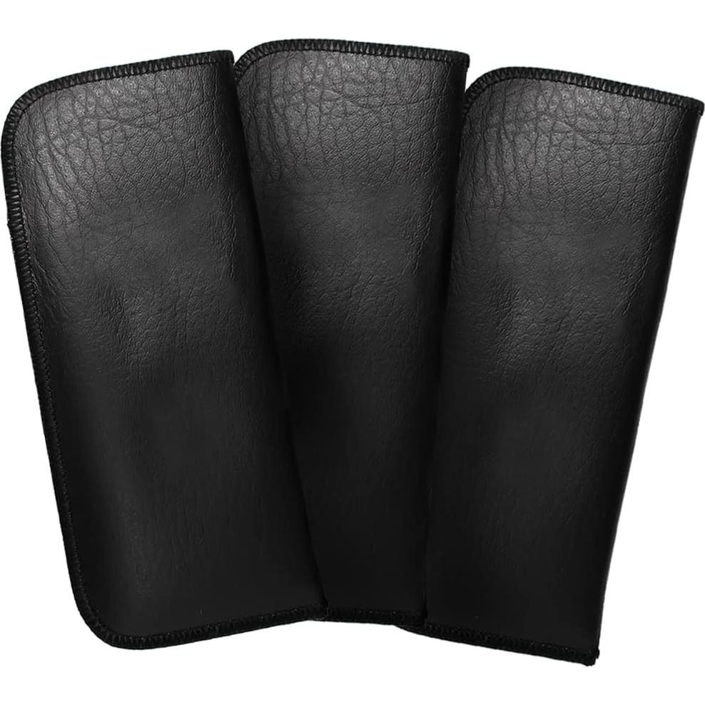 Funda delgada Calabria con clip de cuero PU negro - 3 unidades