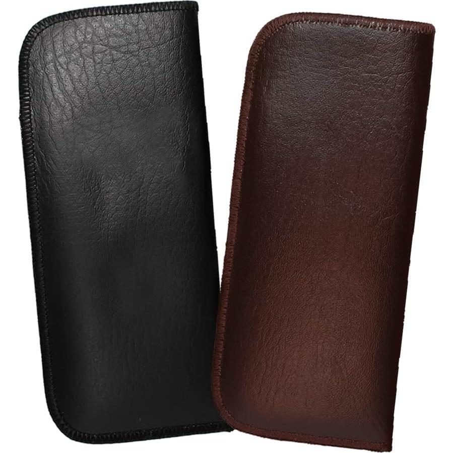 Funda Suave para Gafas Calabria 2 Pack Cuero PU Negro/Marrón