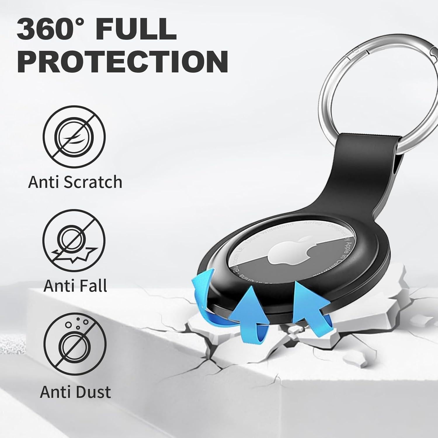 Funda Silicona Linsaner para AirTag 2 Piezas Negro