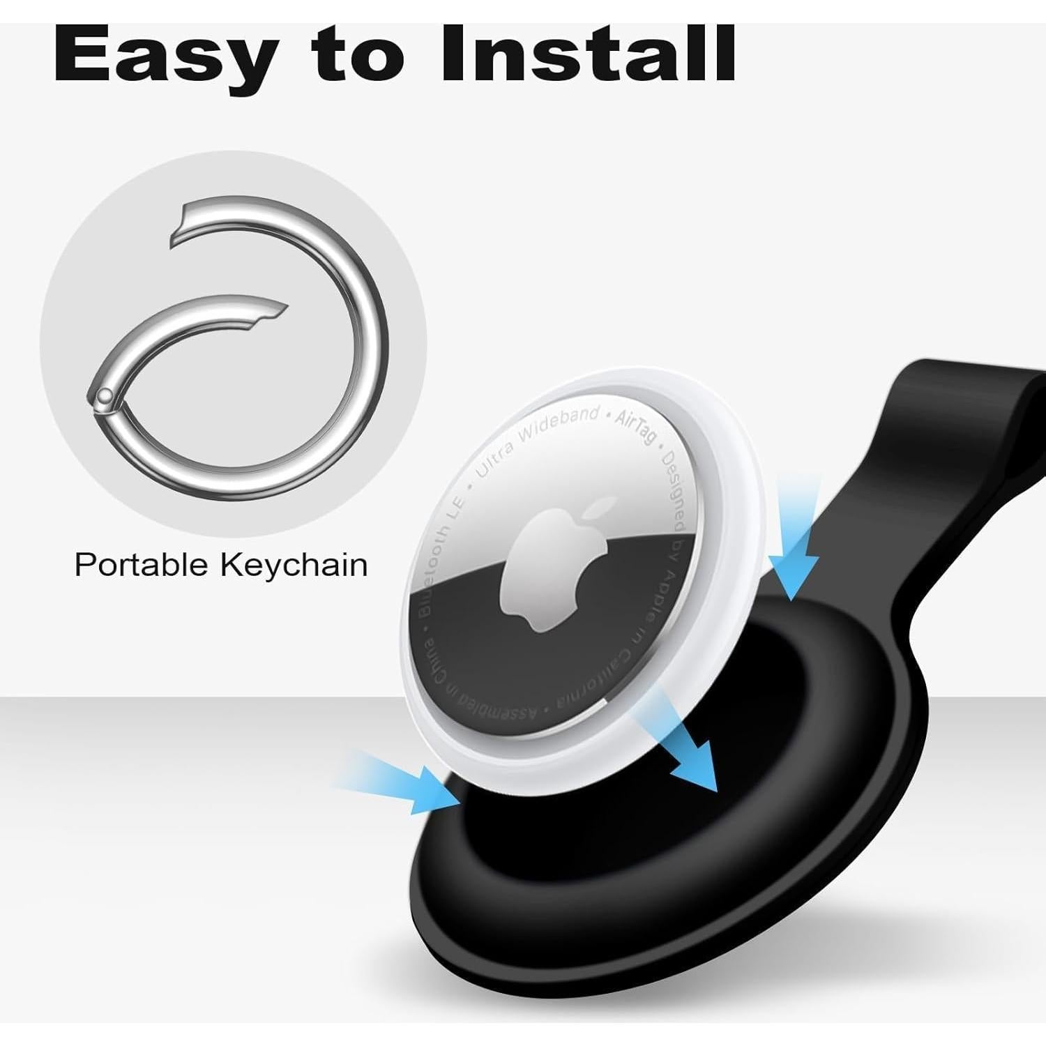 Funda Silicona Linsaner para AirTag 2 Piezas Negro