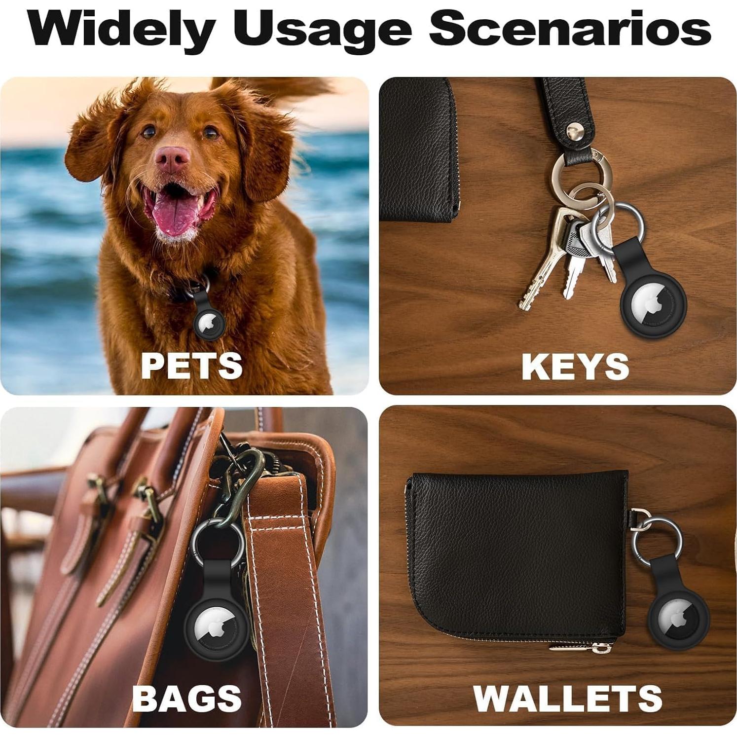 Funda Silicona Linsaner para AirTag 2 Piezas Negro