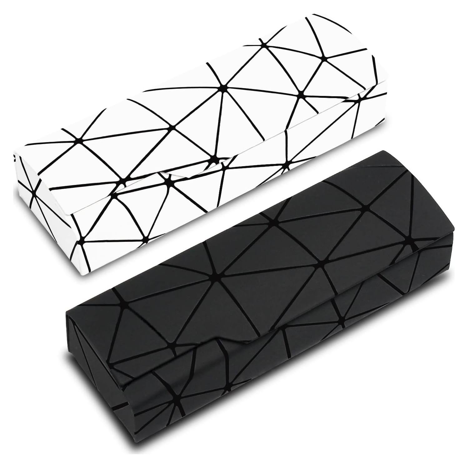 Estuche para gafas Abwuulq rígido unisex 16x5cm blanco/negro