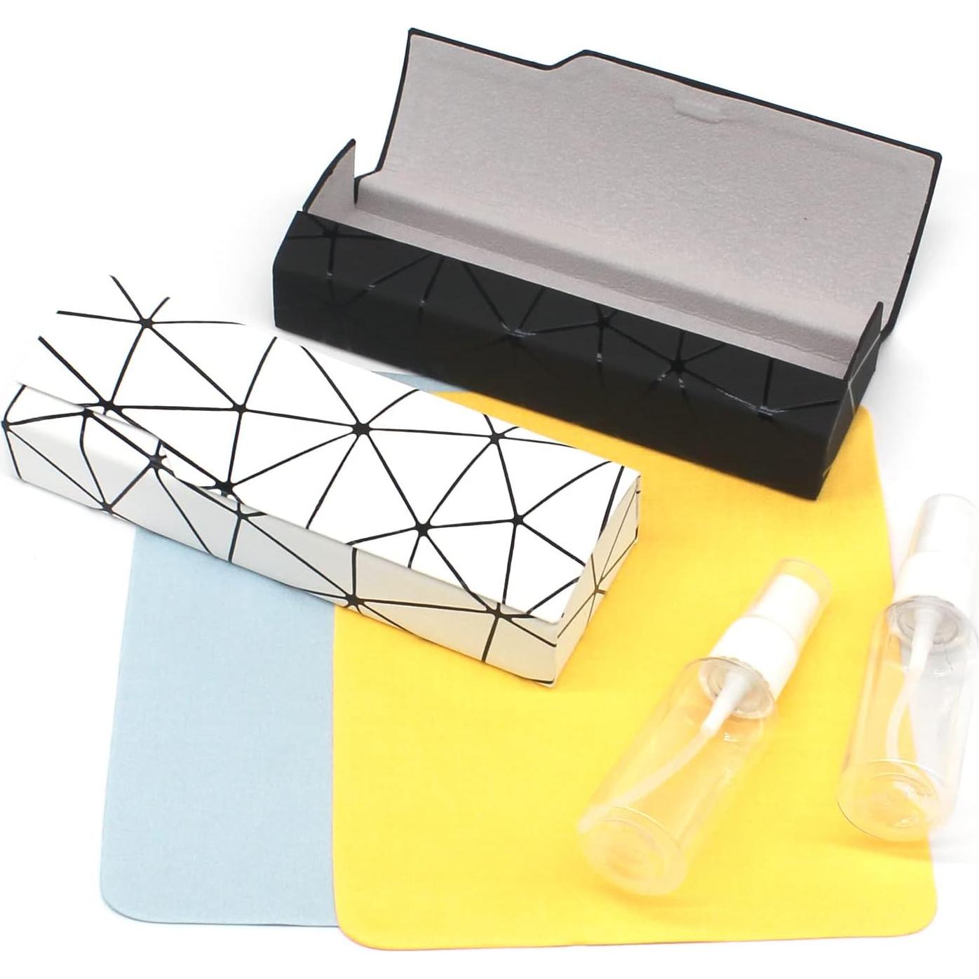 Estuche para gafas Abwuulq rígido unisex 16x5cm blanco/negro