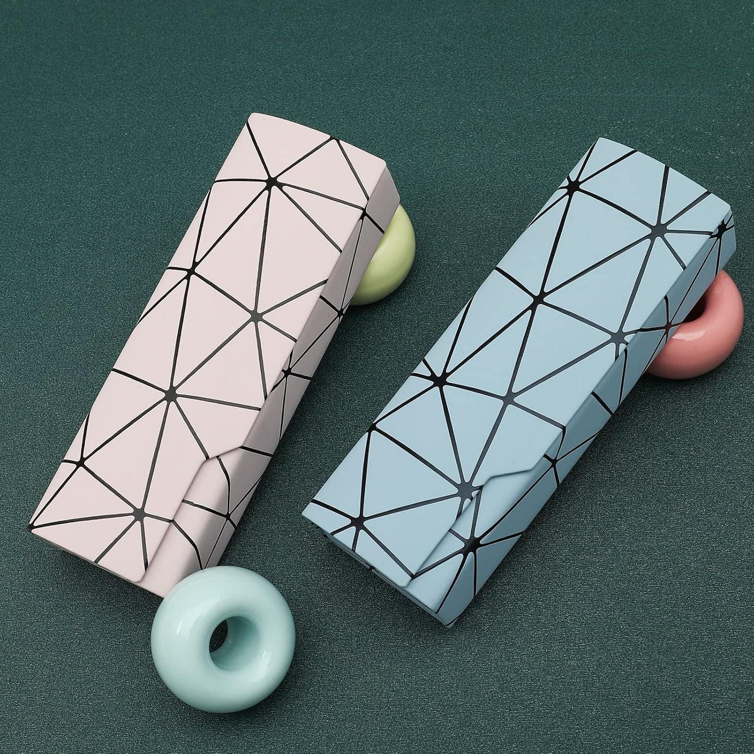 Estuche para Gafas Abwuulq Rosa y Azul, 16x5 cm