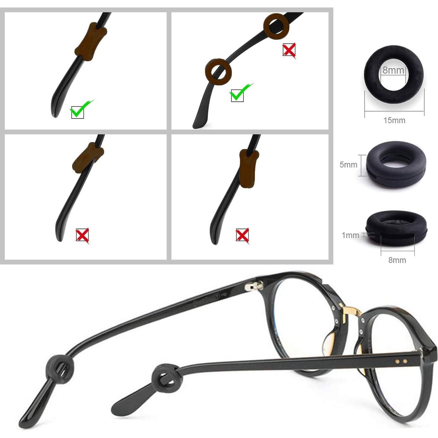 Benvo Sujetadores de Gafas de Silicona Antideslizantes 12 Pares