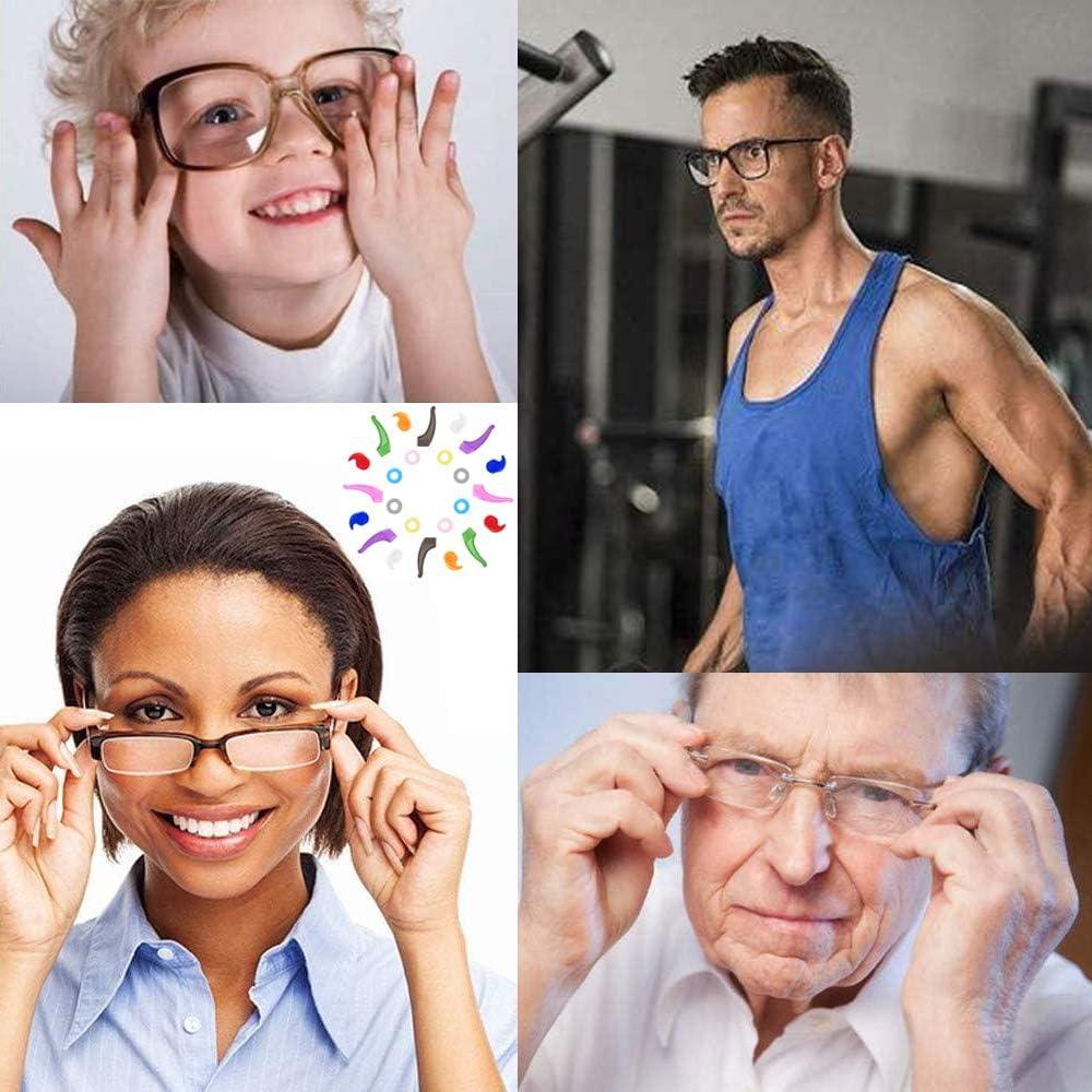 Benvo 12 Sujetadores de Gafas de Silicona Antideslizantes
