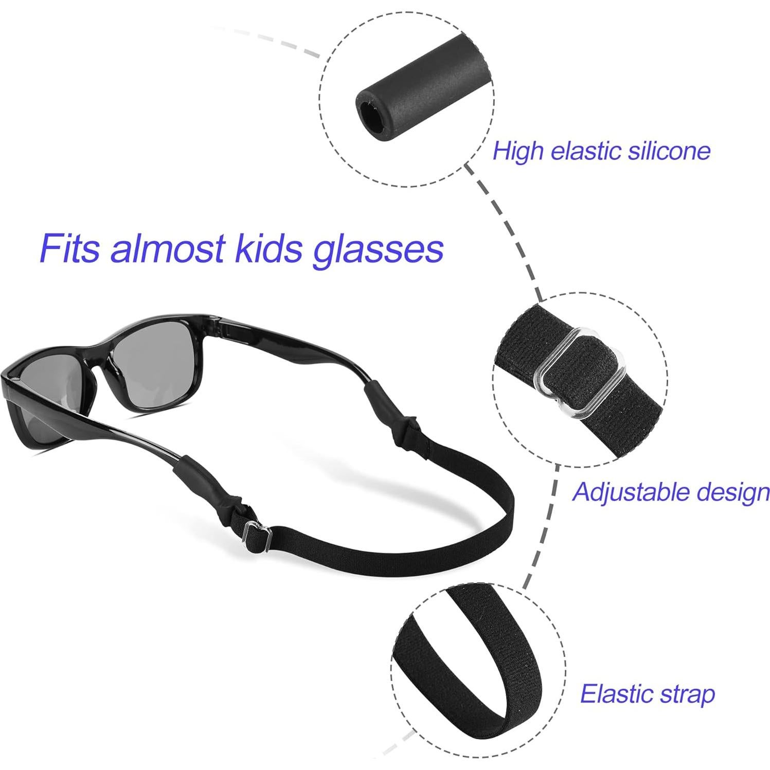 LVVFIT Correas para Gafas Niños 16.5-25.4 cm 4pcs Colores