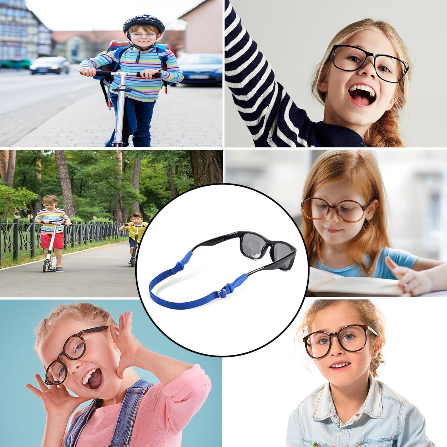 LVVFIT Correas para Gafas Niños 16.5-25.4 cm Ajustables 4 Piezas