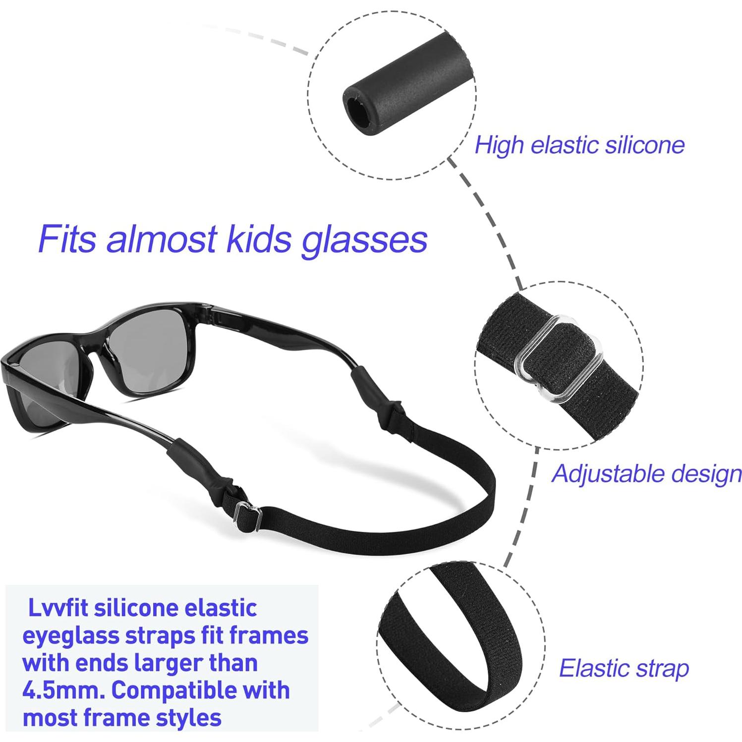 Correas para Gafas LVVFIT Niños 16.5-25.4 cm Ajustables 4 Pzas