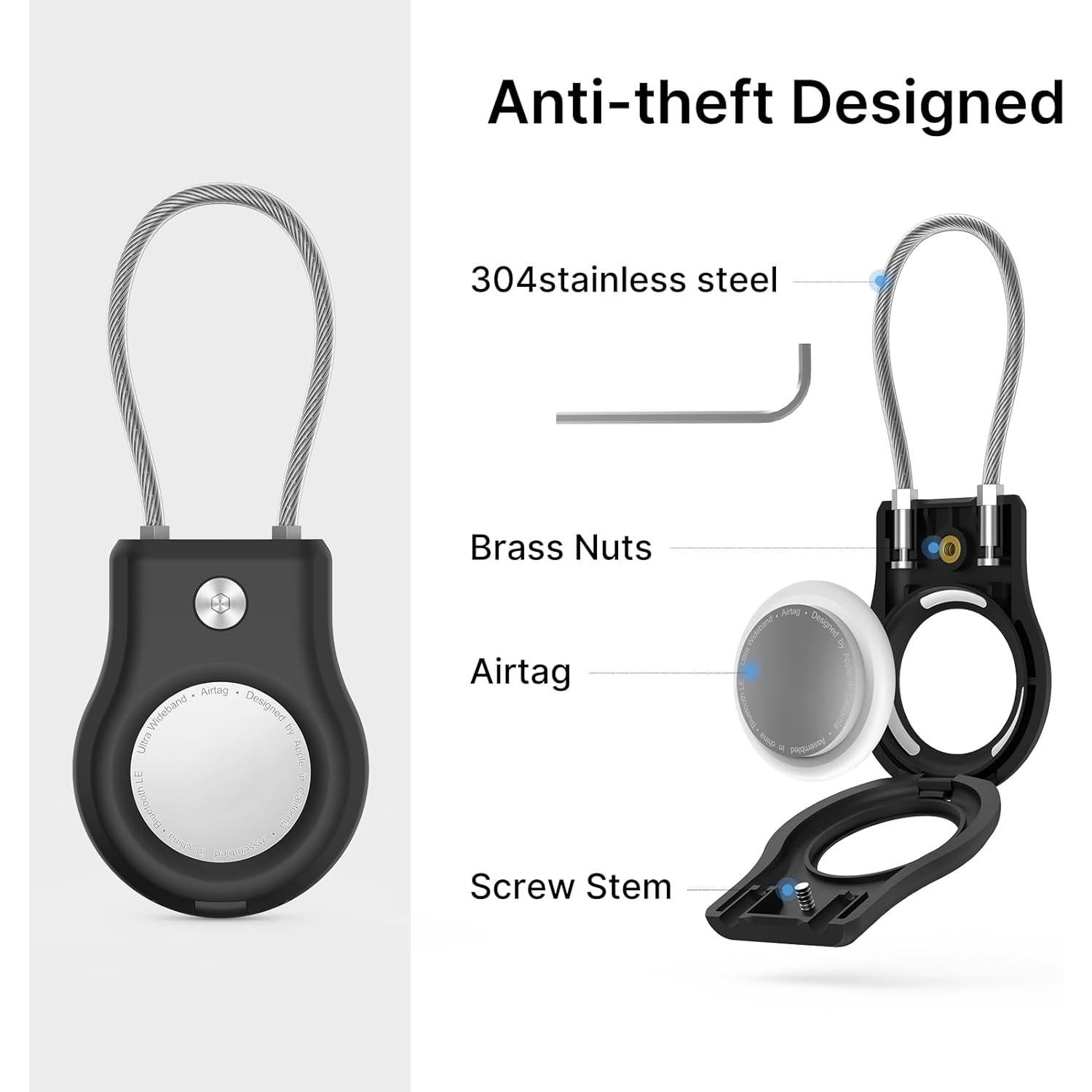 Soporte para AirTag Motande - Funda protectora negra