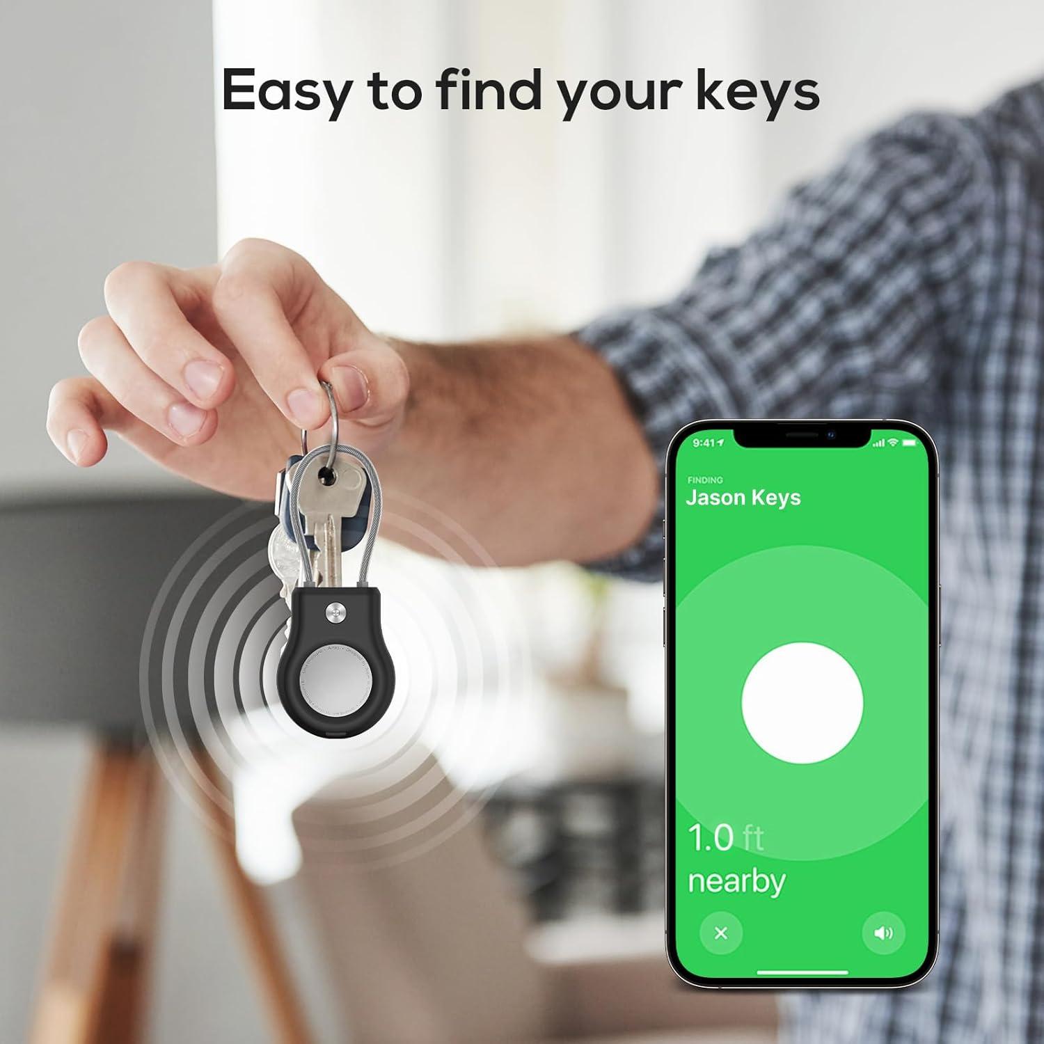 Soporte para AirTag Motande - Funda protectora negra