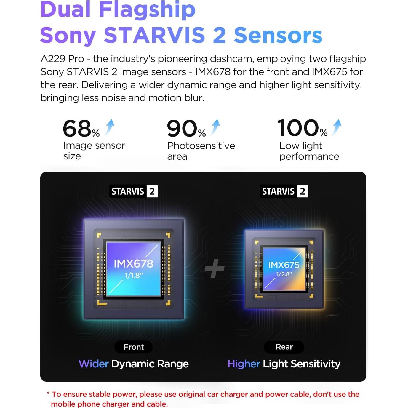 Cámara Dash VIOFO A229 Pro 3CH 4K Triple Automóvil