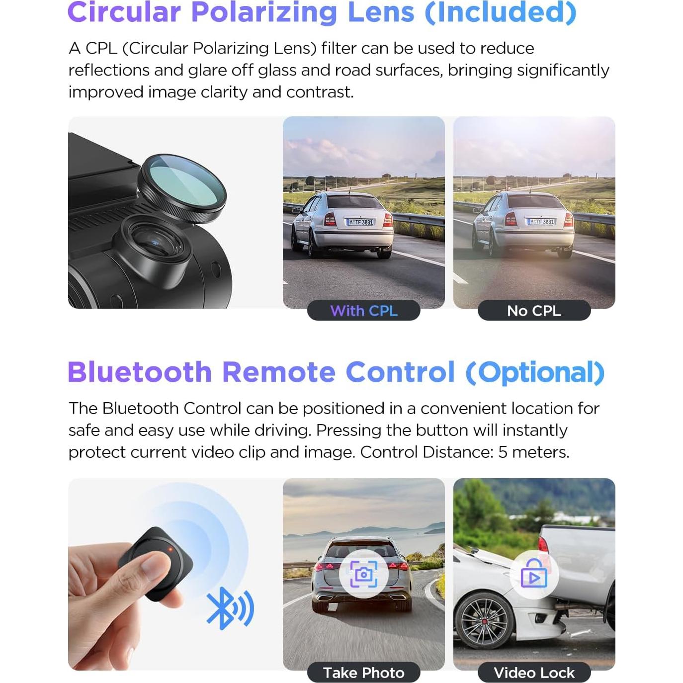 Cámara Dash VIOFO A229 Pro 3CH 4K Triple Automóvil