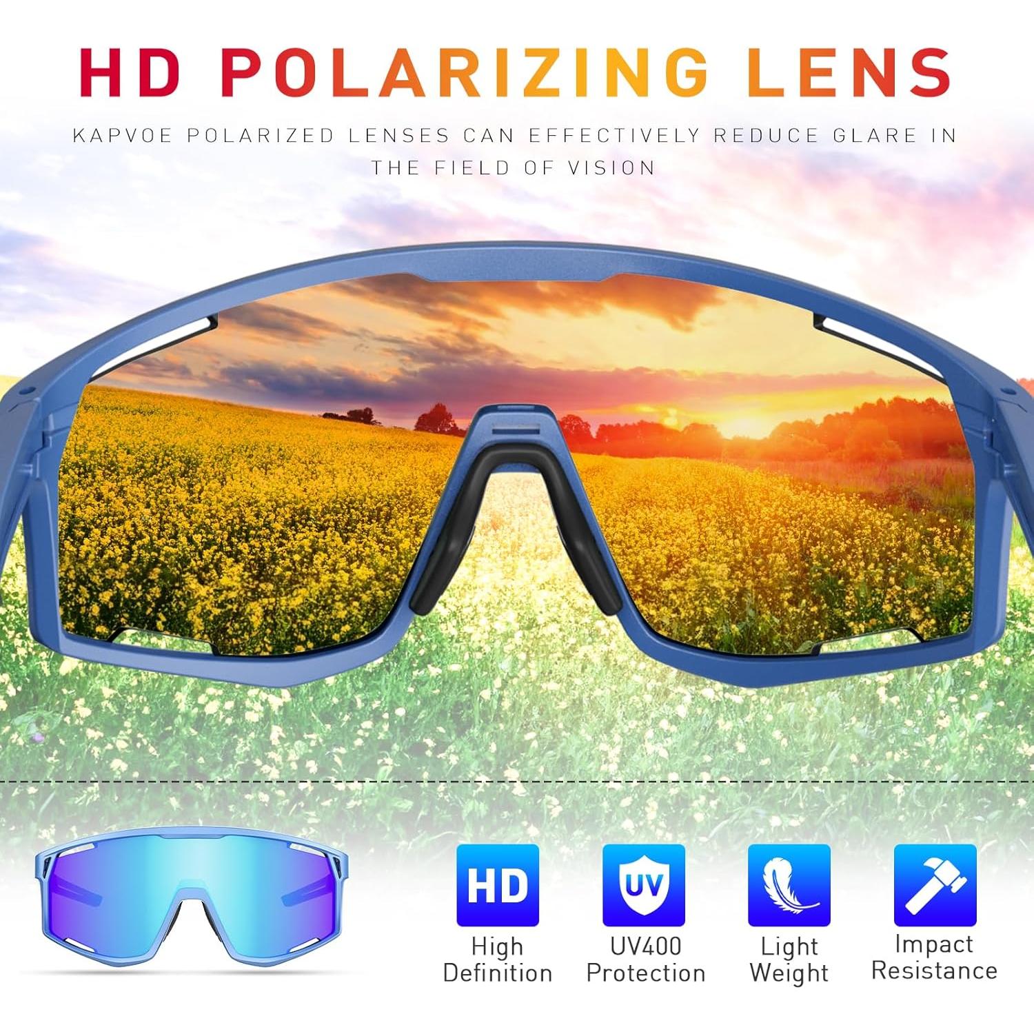 Gafas de sol KAPVOE polarizadas UV400 para ciclismo y deportes
