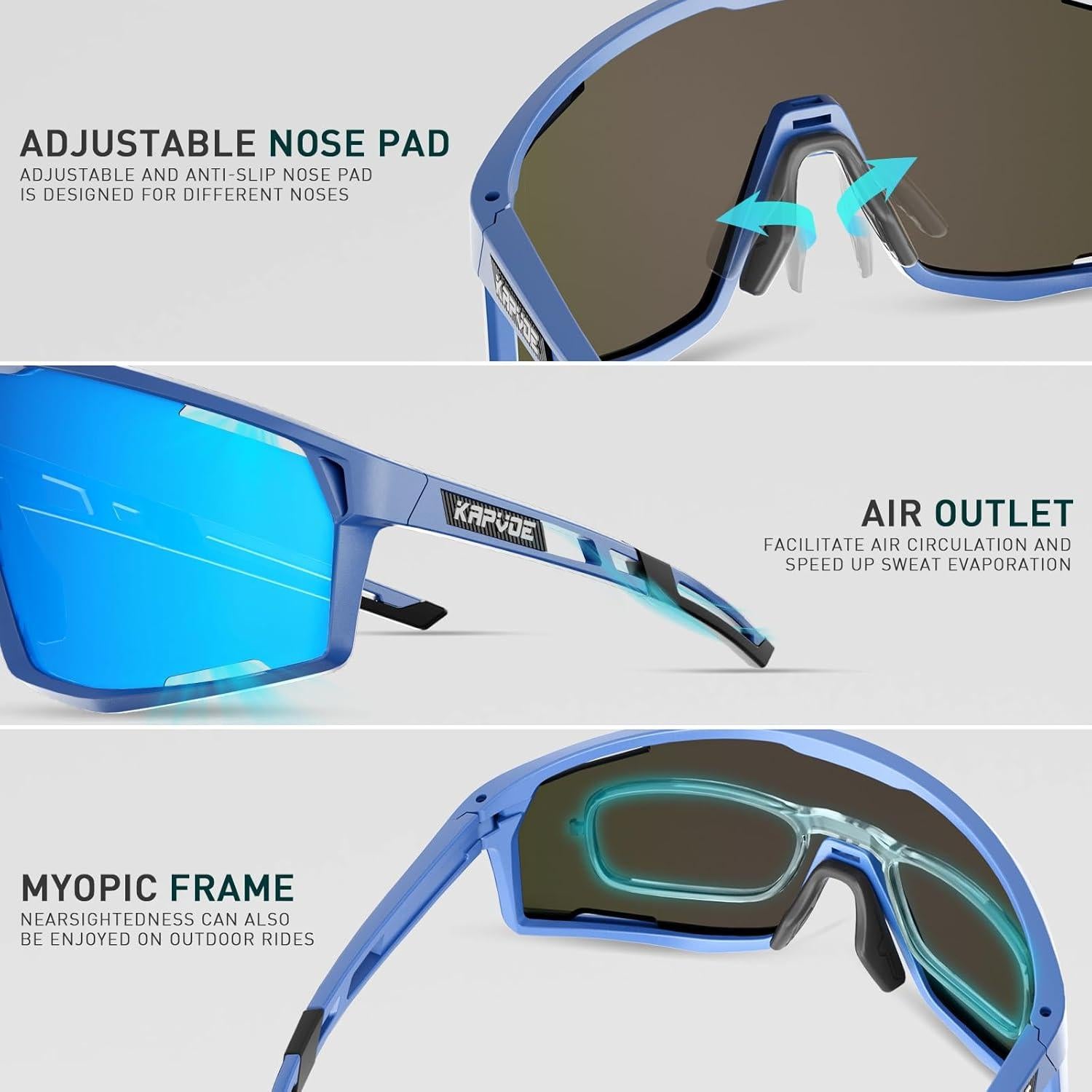 Gafas de sol KAPVOE polarizadas UV400 para ciclismo y deportes