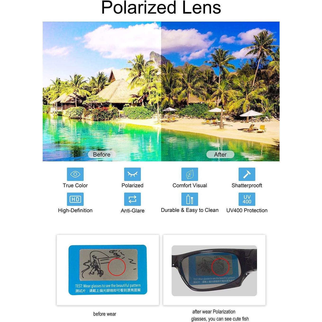 Gafas de sol deportivas JoXiGo UV400 para niños 3-12 años