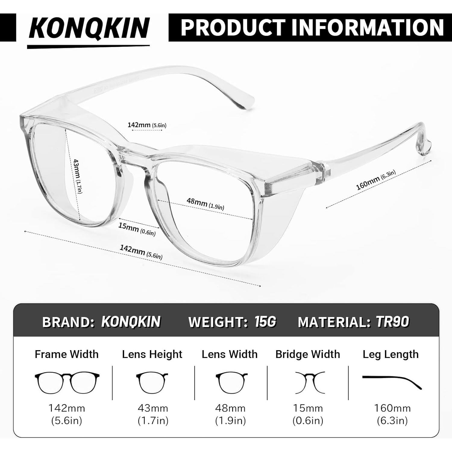 Gafas de Seguridad Konqkin Antiniebla Unisex C4 Púrpura Rosa