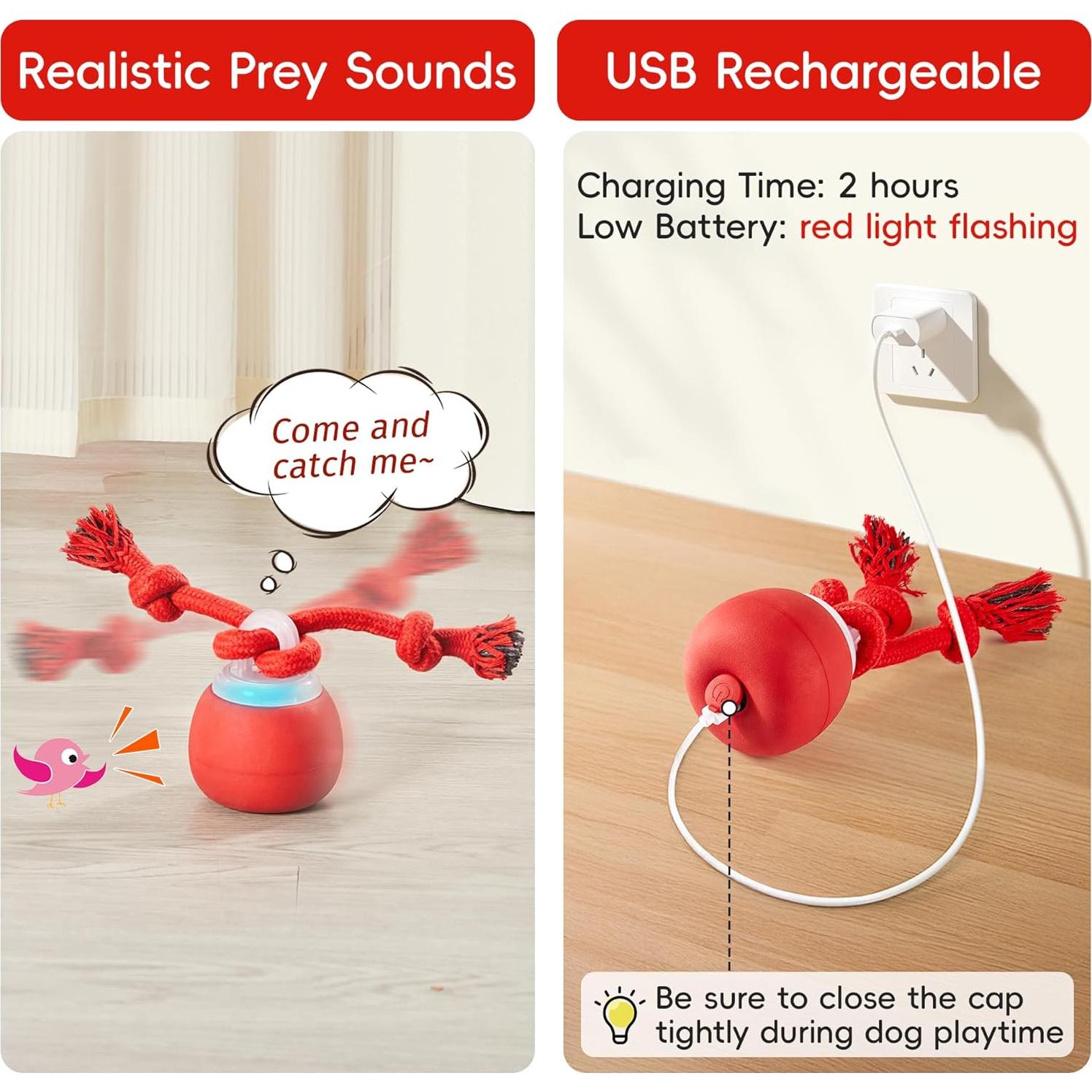 Juguete Interactivo para Perros Potaroma P51 Rojo 8x8x10.8cm