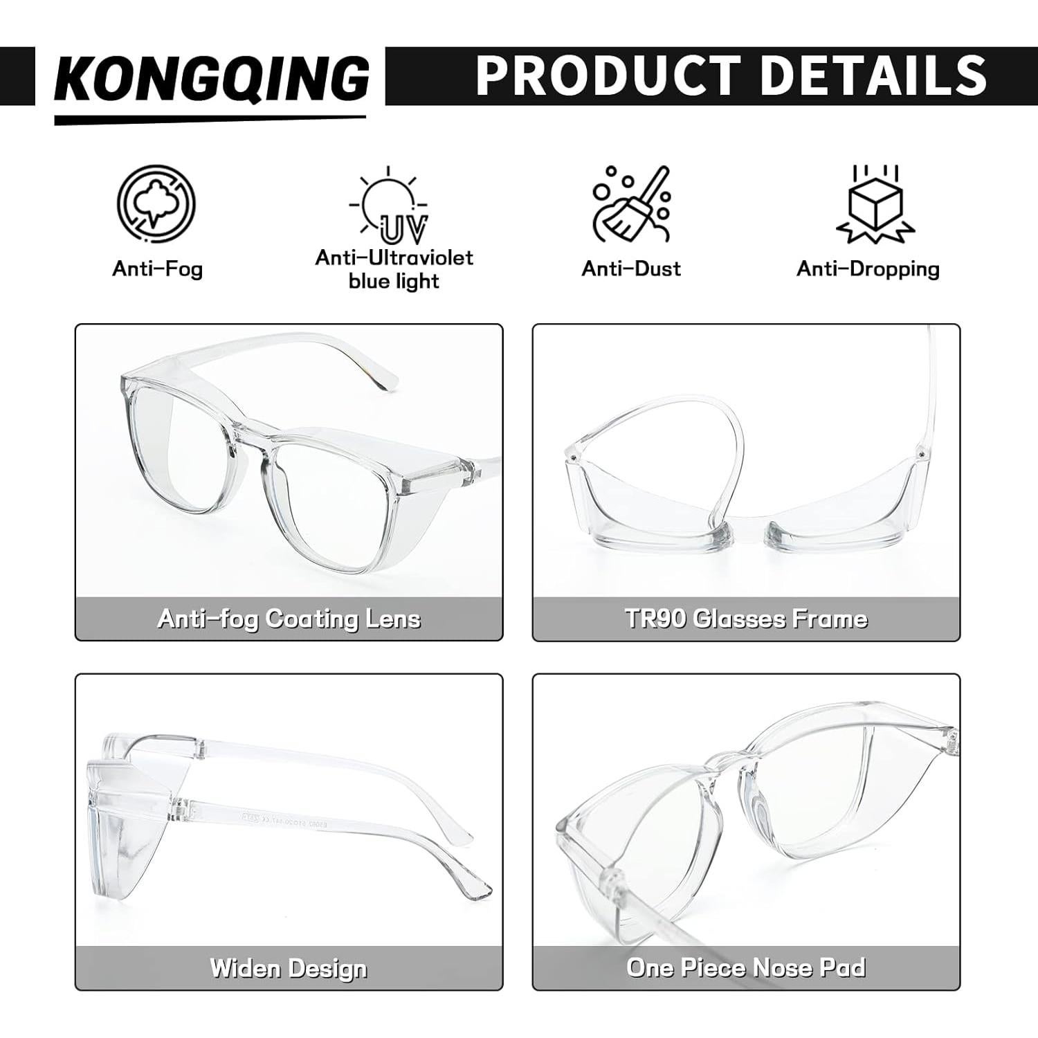 Gafas de Seguridad Konqkin Anti-Niebla para Adultos