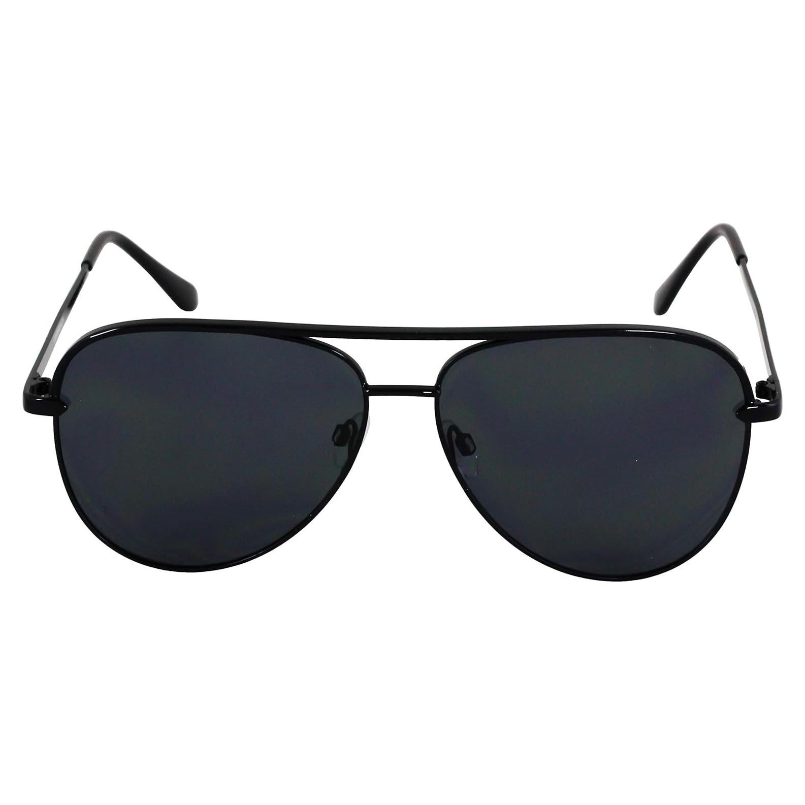 Gafas Aviador Espejadas Metal Negro Lentes Gradientes 5.08 cm