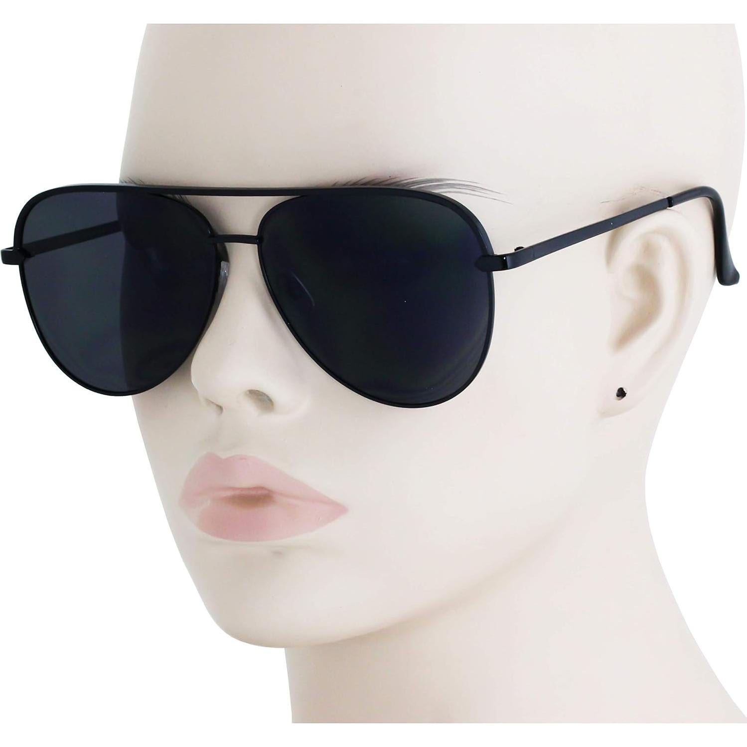 Gafas Aviador Espejadas Metal Negro Lentes Gradientes 5.08 cm