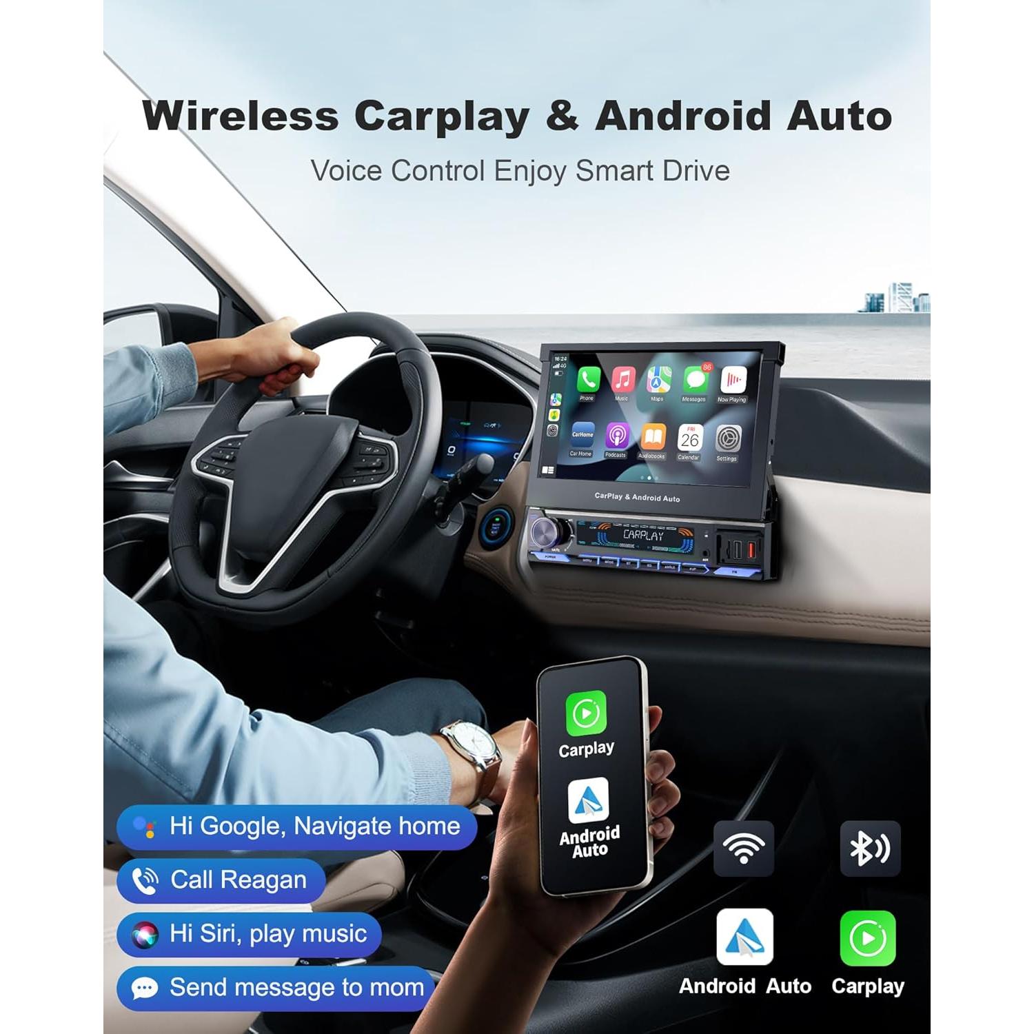 Estéreo de Coche 1 Din TONIKPMS-T con Pantalla 7" HD