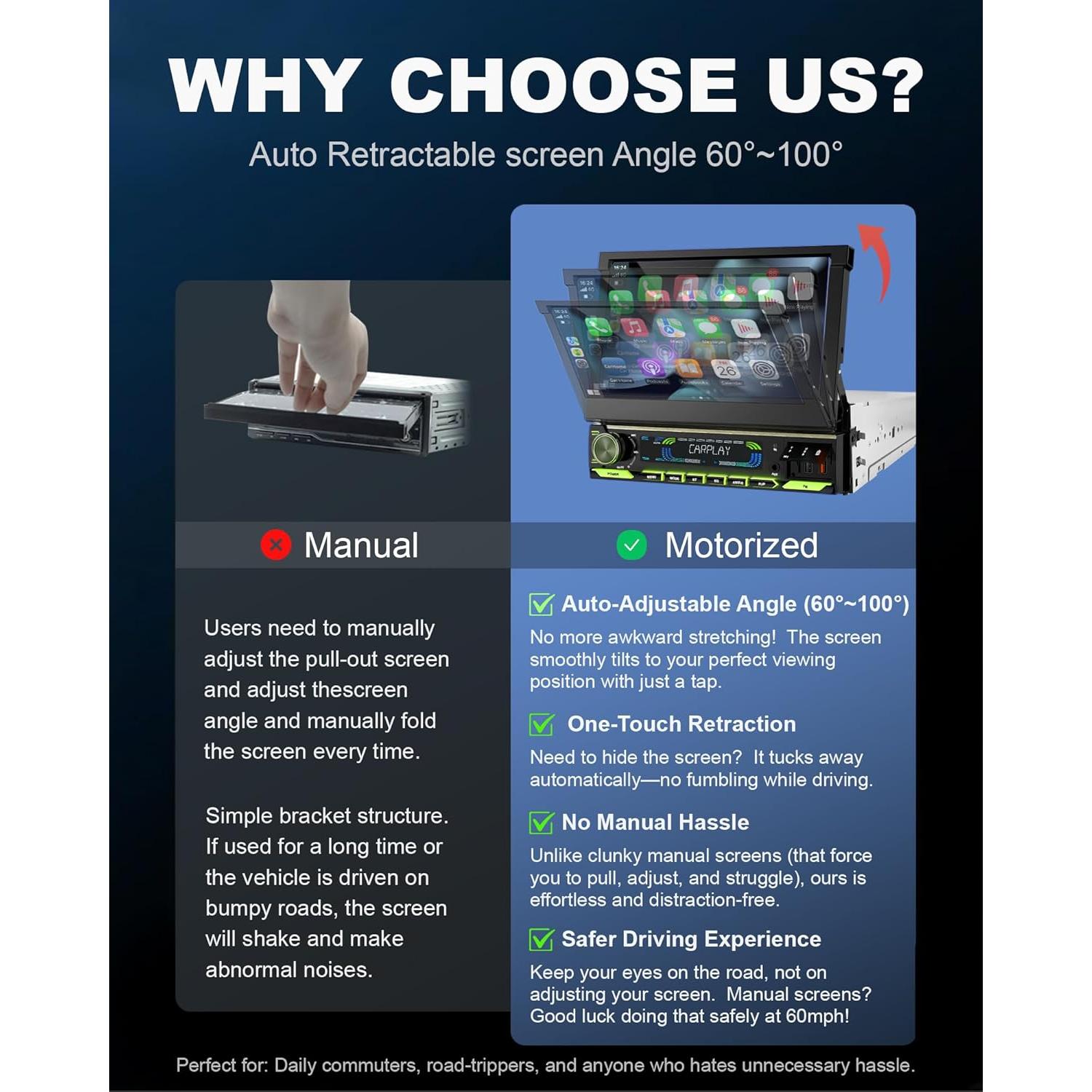 Estéreo de Coche 1 Din TONIKPMS-T con Pantalla 7" HD