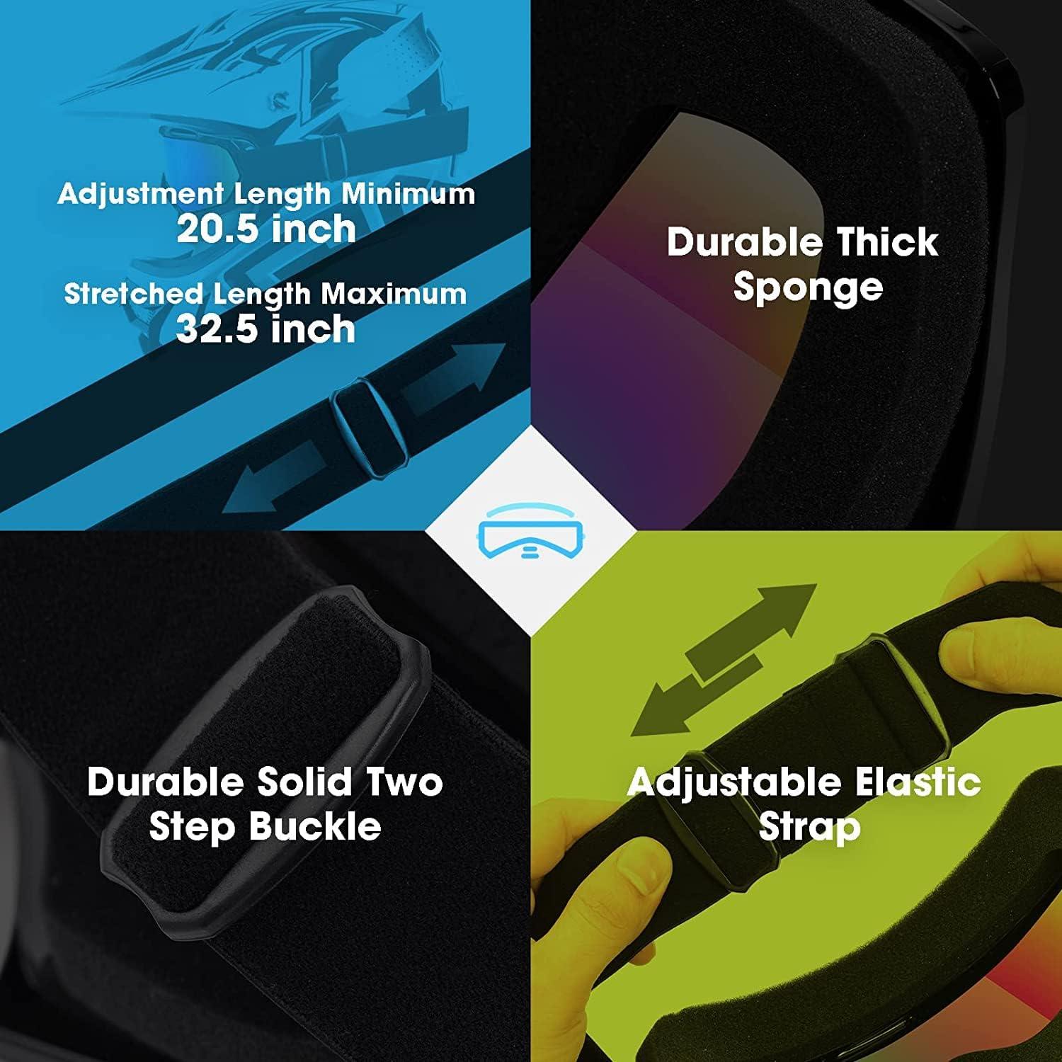 Gafas de Motocross MAMBAOUT Paquete de 2 UV Protección