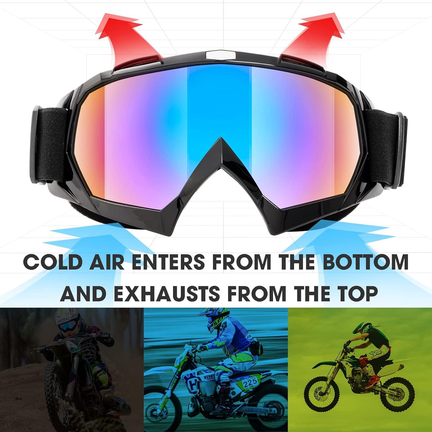 Gafas de Motocross MAMBAOUT Paquete de 2 UV A prueba de niebla