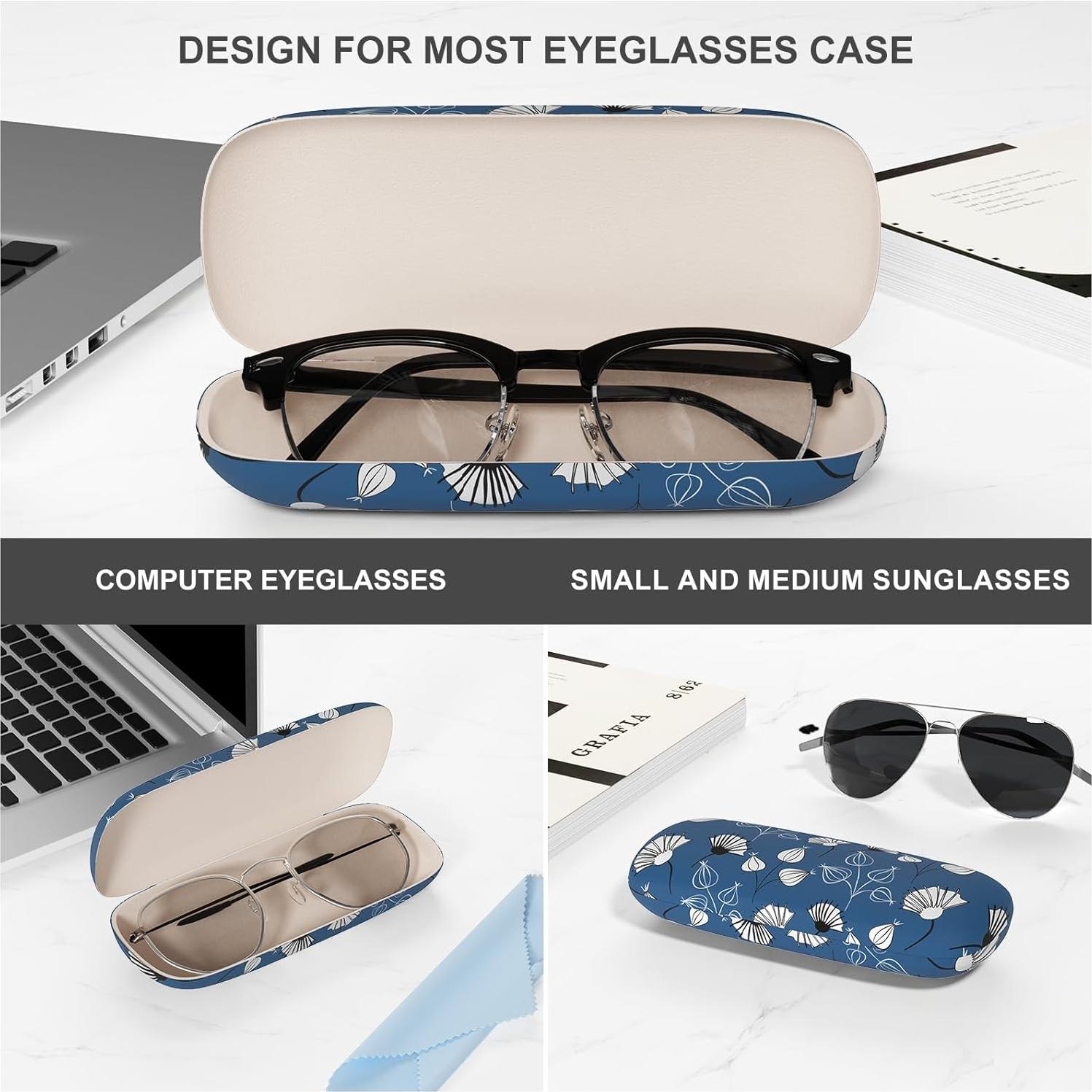 Estuche para Gafas ZAXMEY Duro Floral con Paño de Limpieza