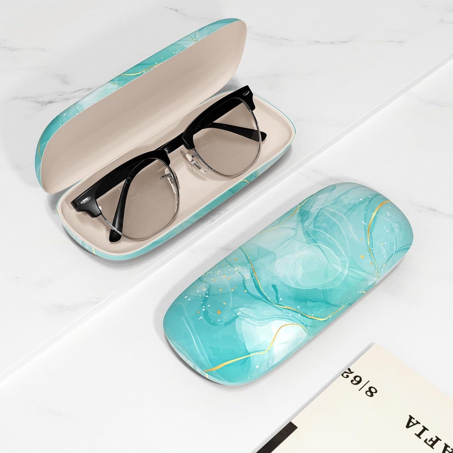 Estuche para Gafas ZAXMEY Duro Verde Soñado con Paño