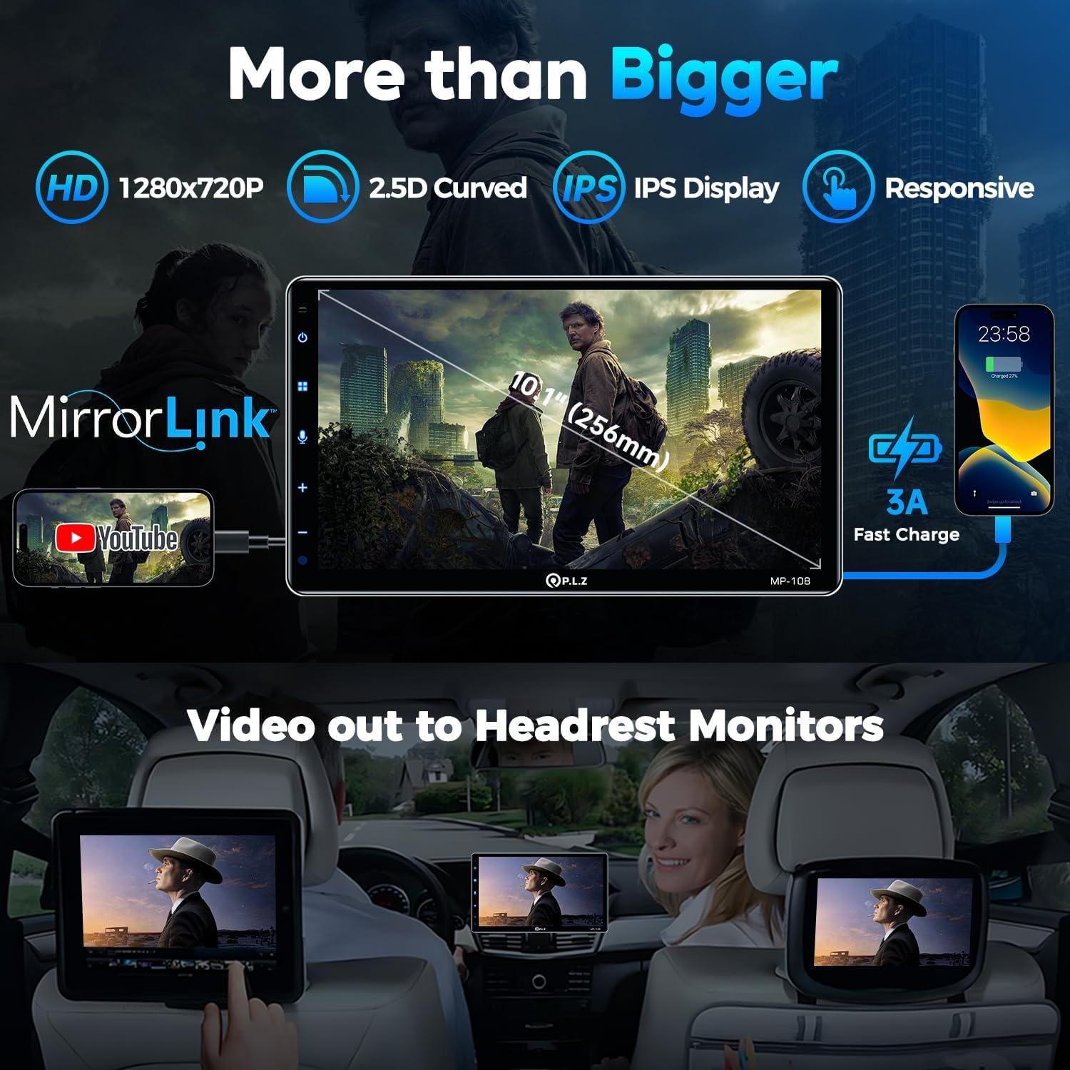 Estéreo de Coche PLZ MP-108 10.1" Pantalla Táctil Bluetooth