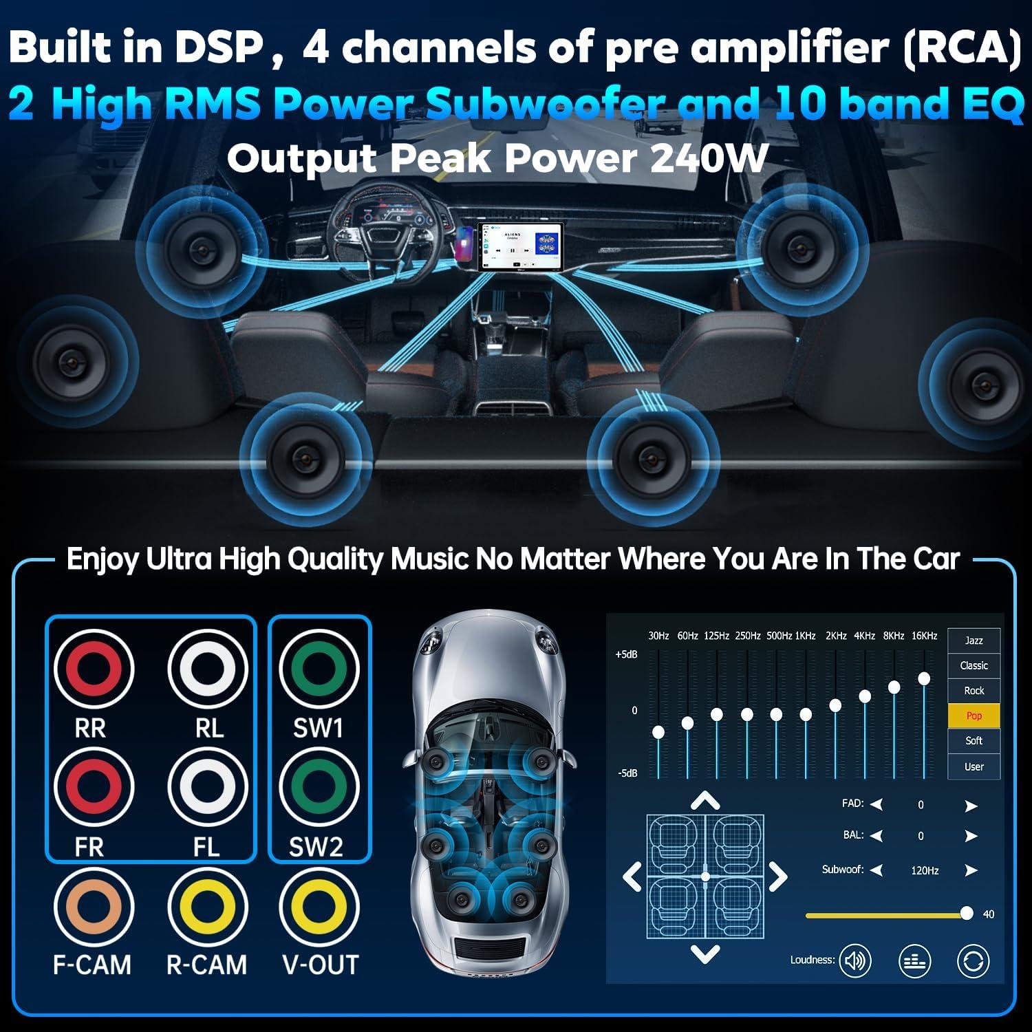 Estéreo de Coche PLZ MP-108 10.1" Pantalla Táctil Bluetooth
