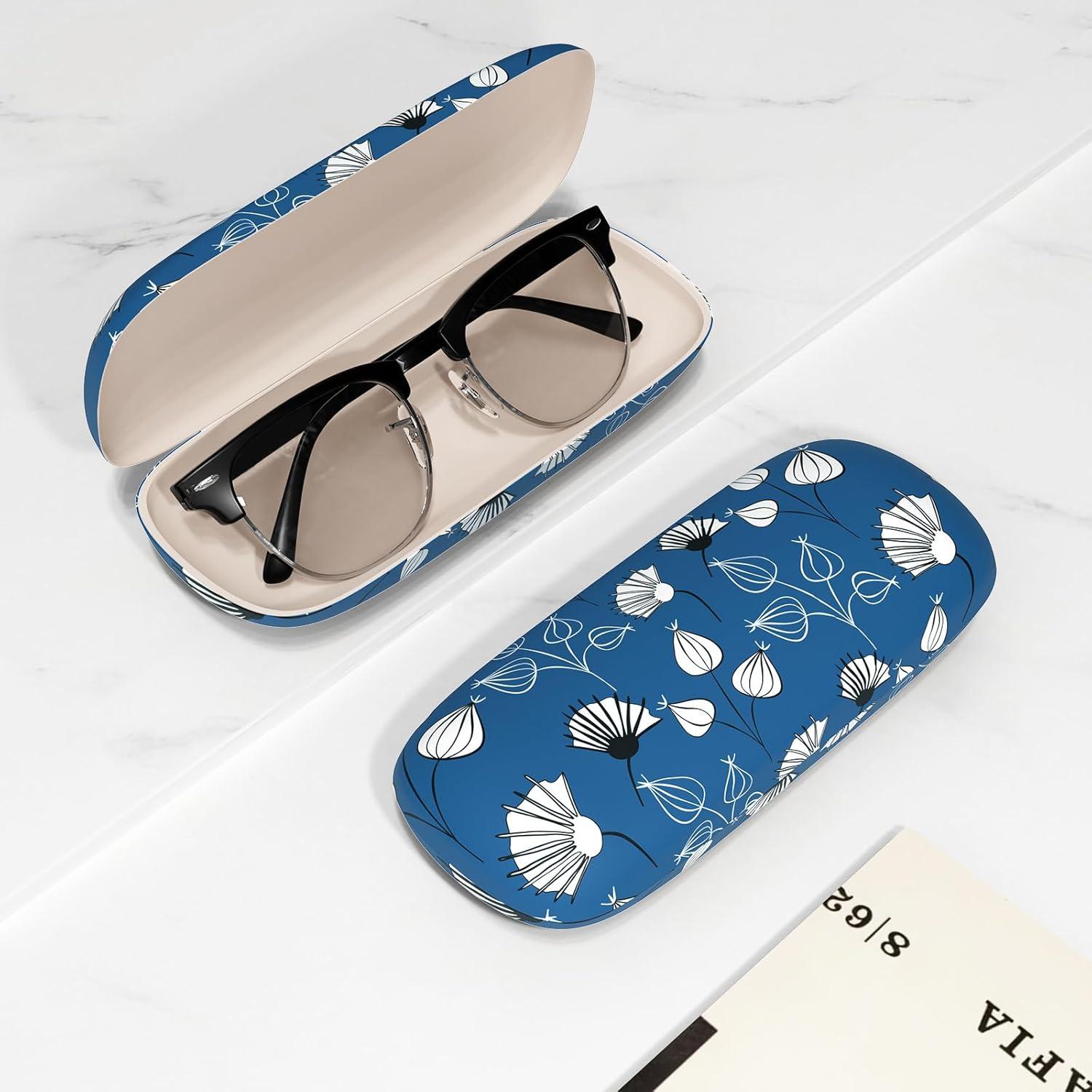Estuche para Gafas ZAXMEY Duro Floral con Paño de Limpieza