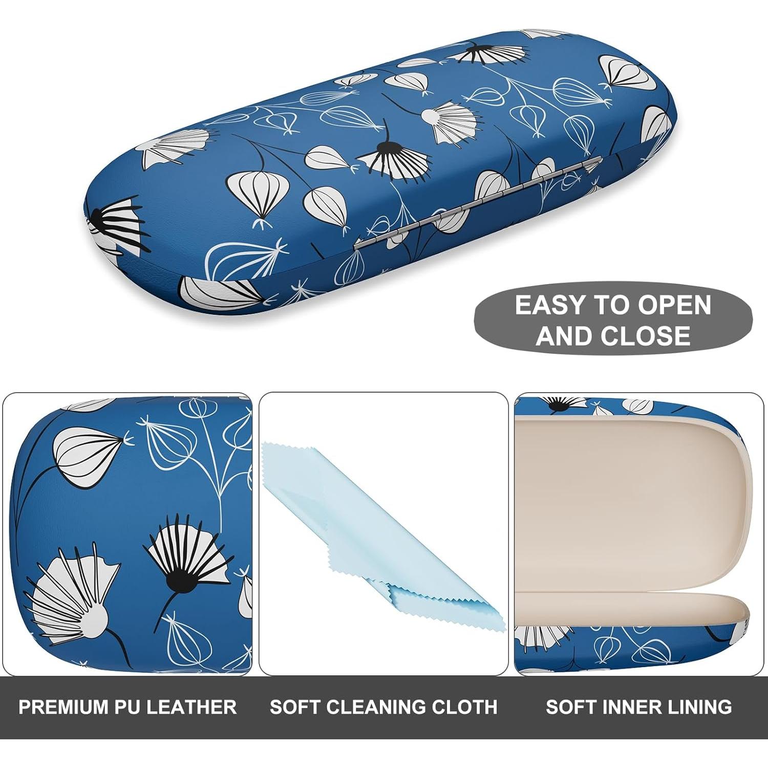 Estuche para Gafas ZAXMEY Duro Floral con Paño de Limpieza